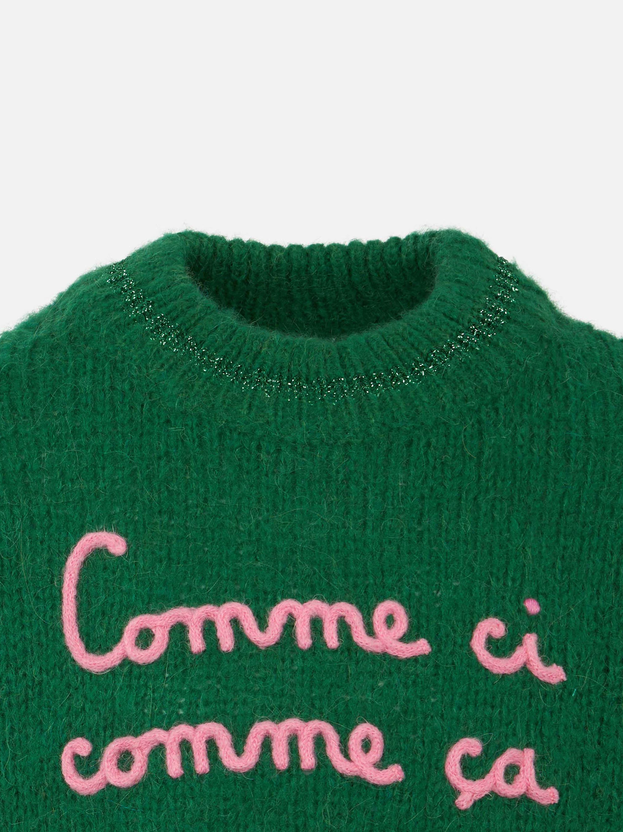 Girl boxy shape soft sweater with Comme Ci Comme Ça embroidery - Image 3