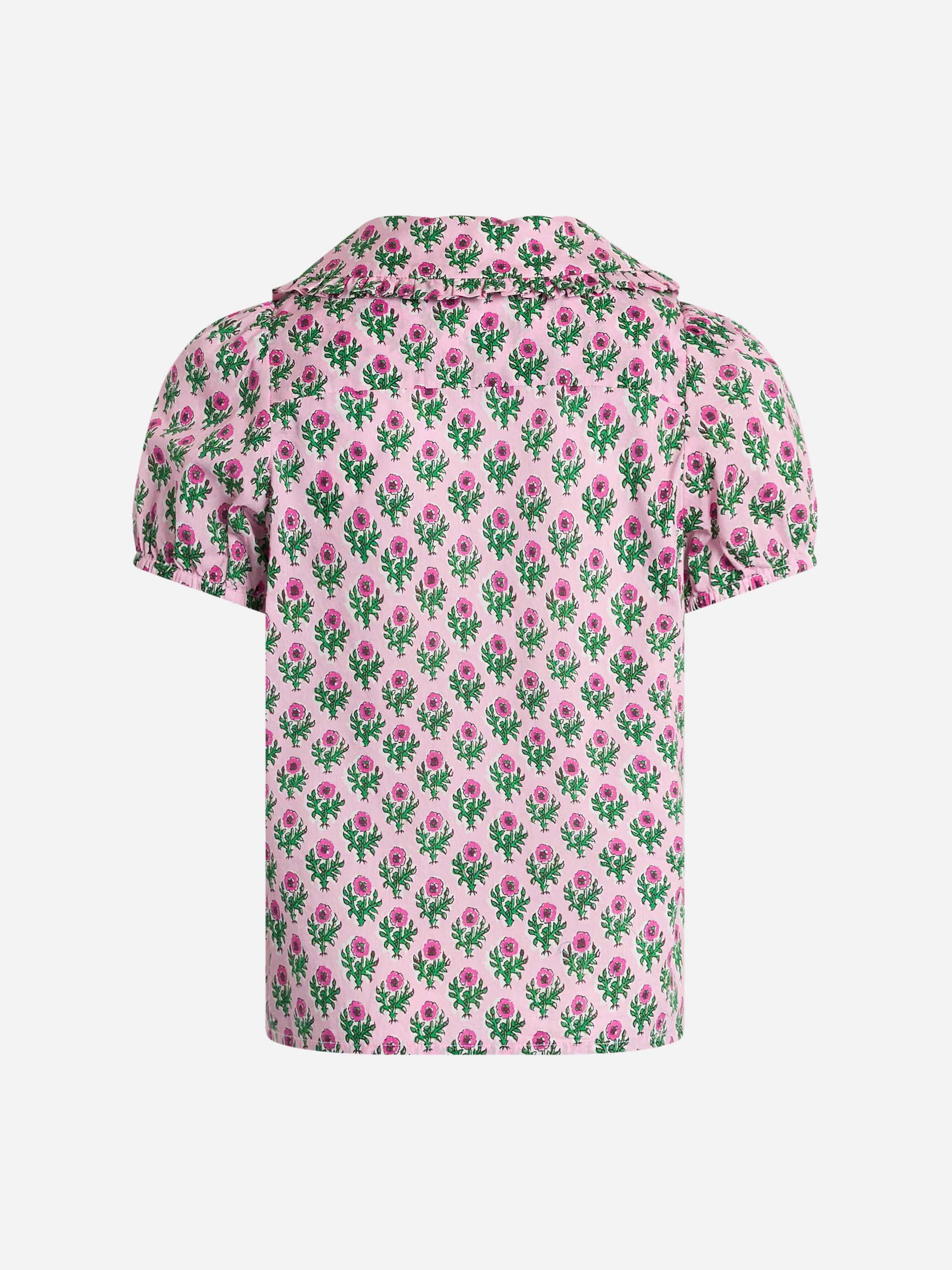 Girl boxy shirt Violan Jr with flower print - Image 2