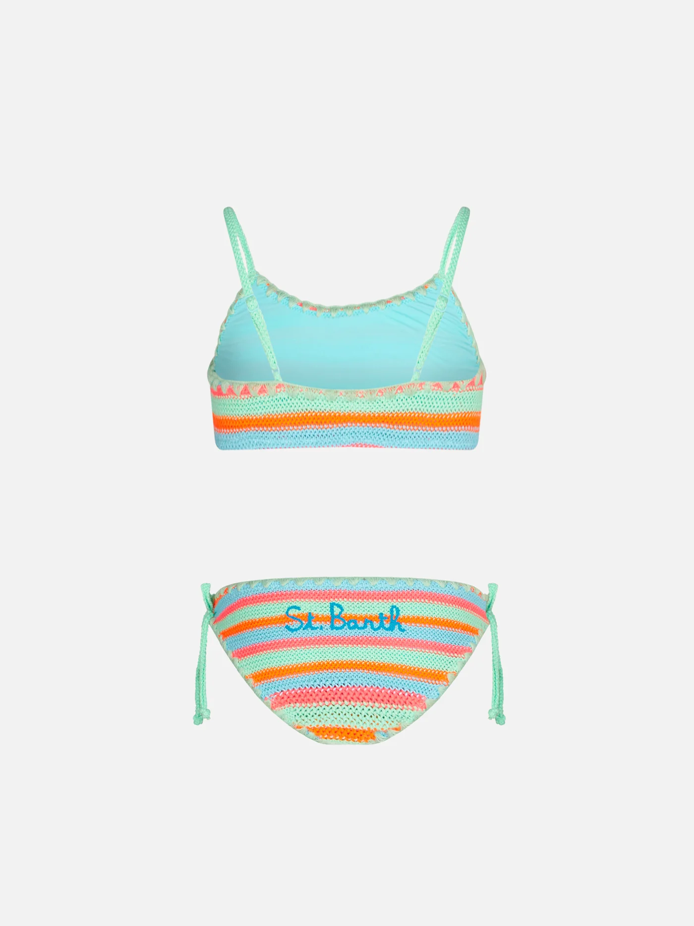 Girl bralette bikini crochet with multicolor stripes - Image 2