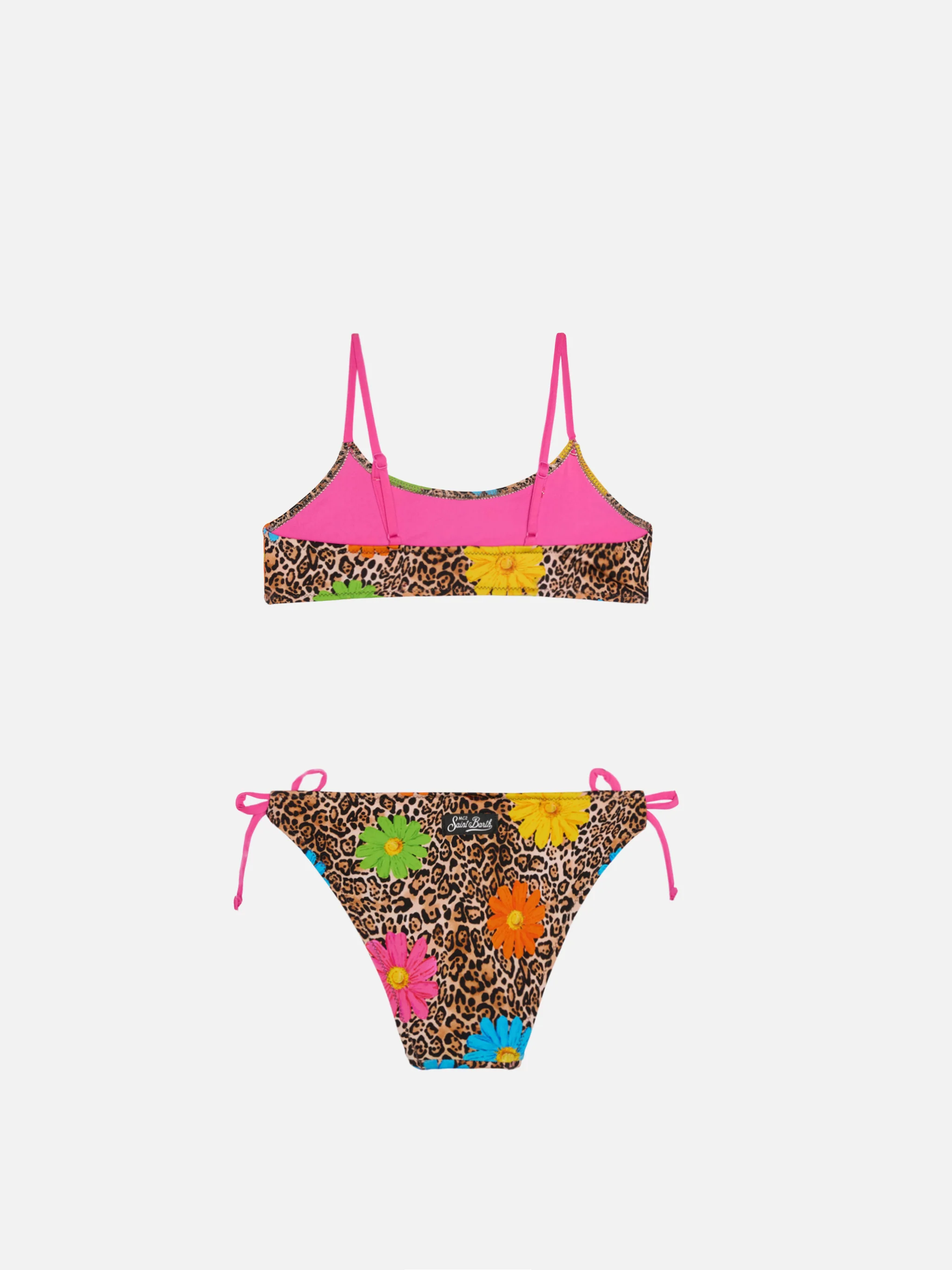 Girl bralette bikini with leopard print - Image 2