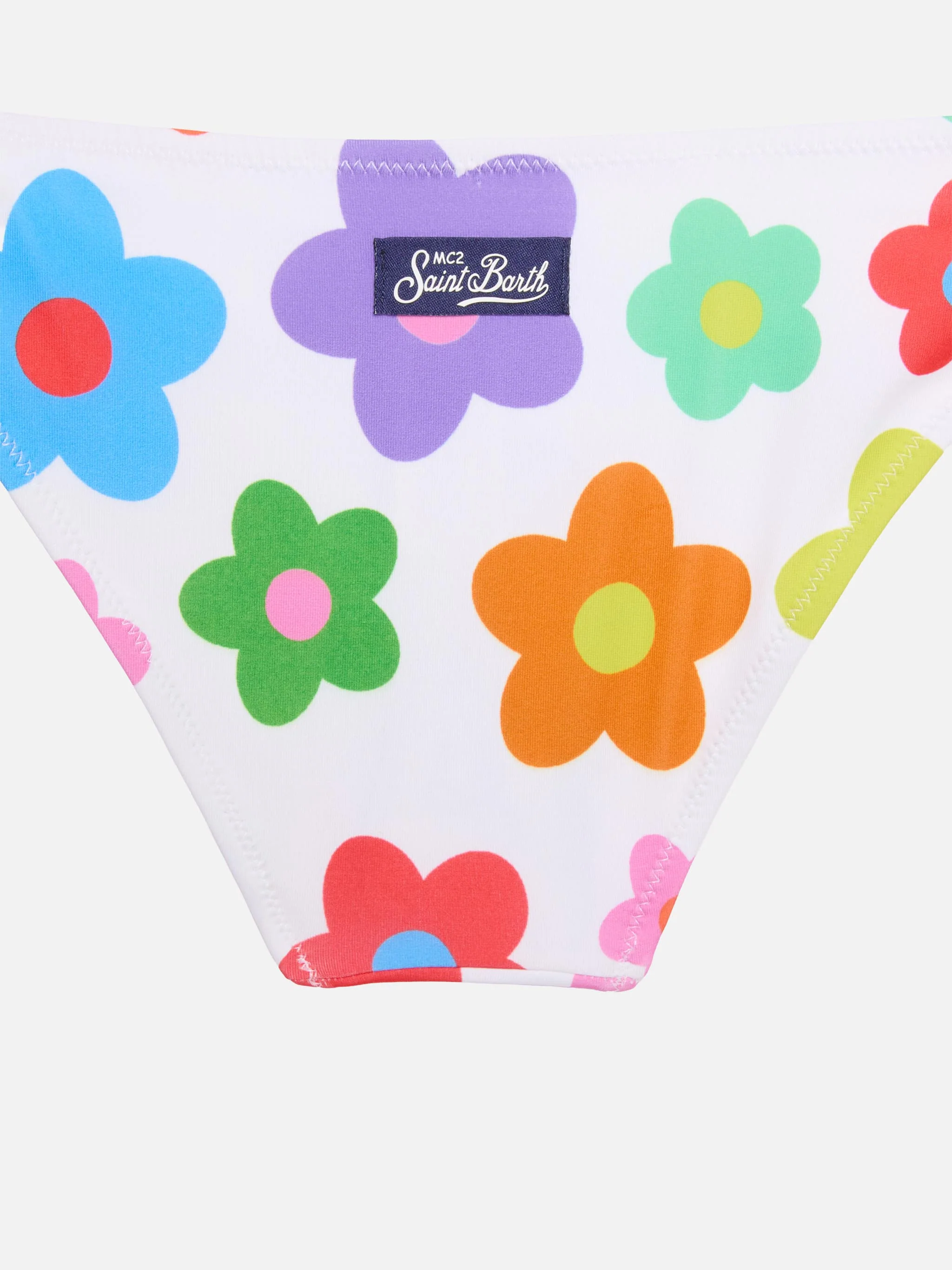 Girl bralette bikini with multicolor daisy print - Image 3