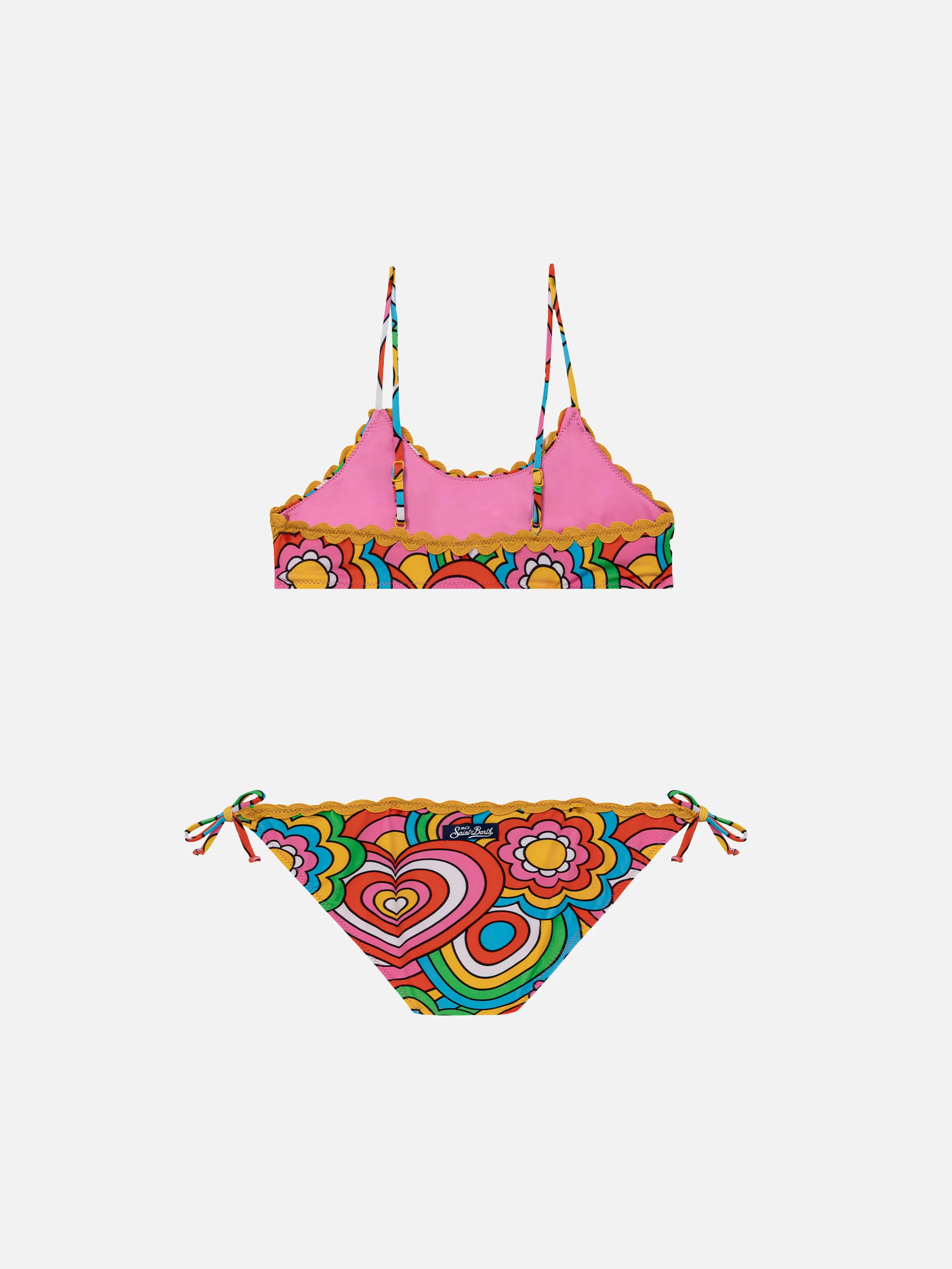 Girl bralette bikini with multicolor print - Image 2