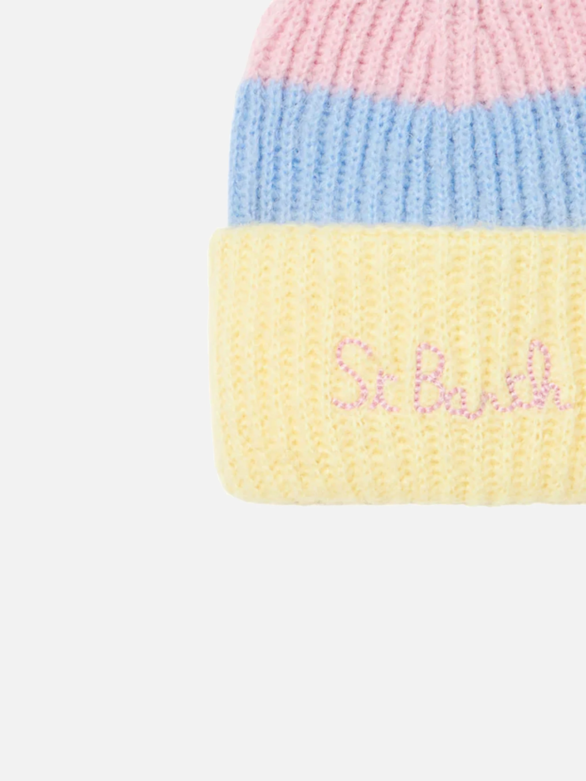 Girl brushed and ultra soft beanie with pastel shades - Image 3