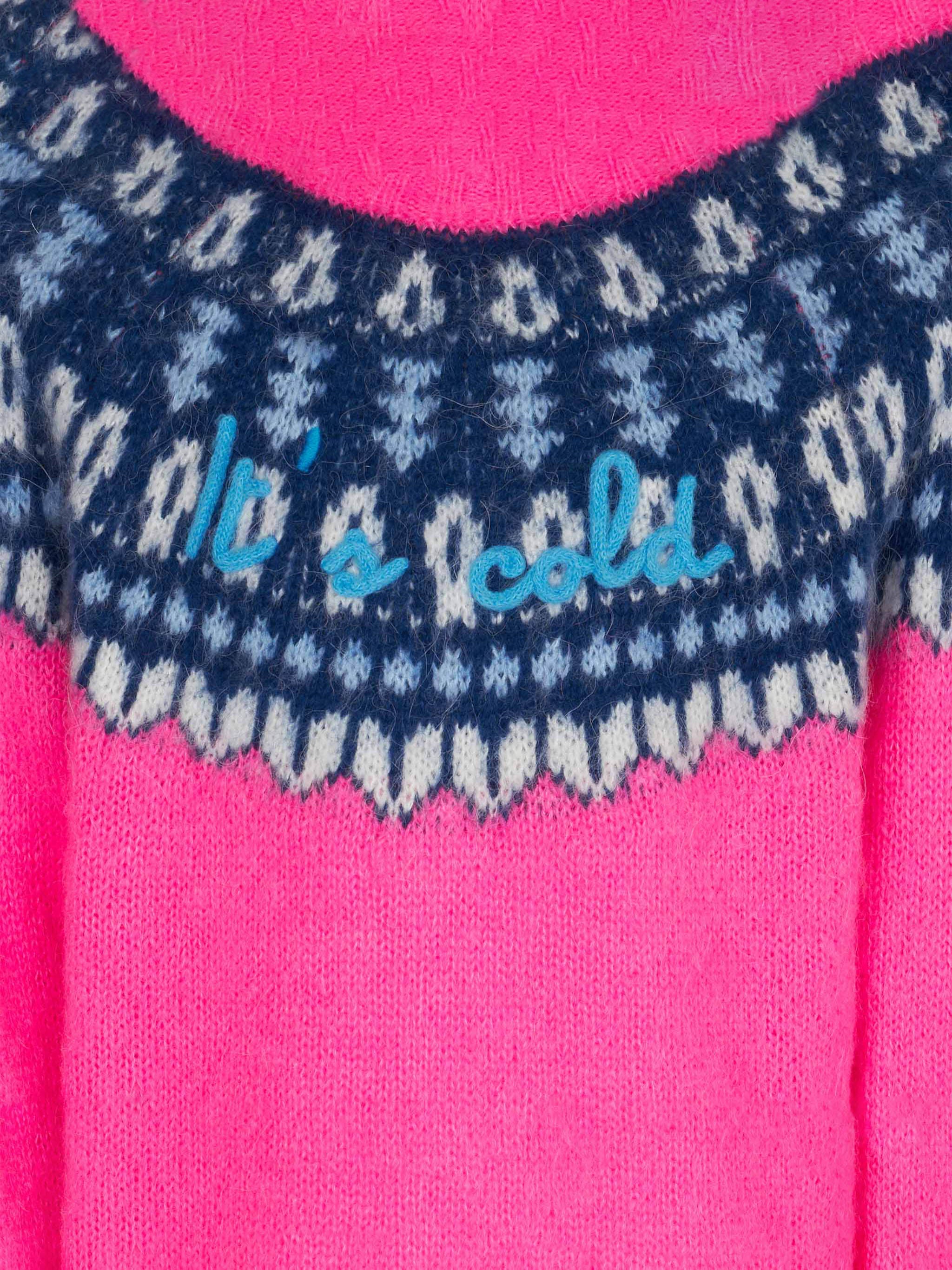 Girl brushed crewneck sweater with nordic jacquard - Image 3