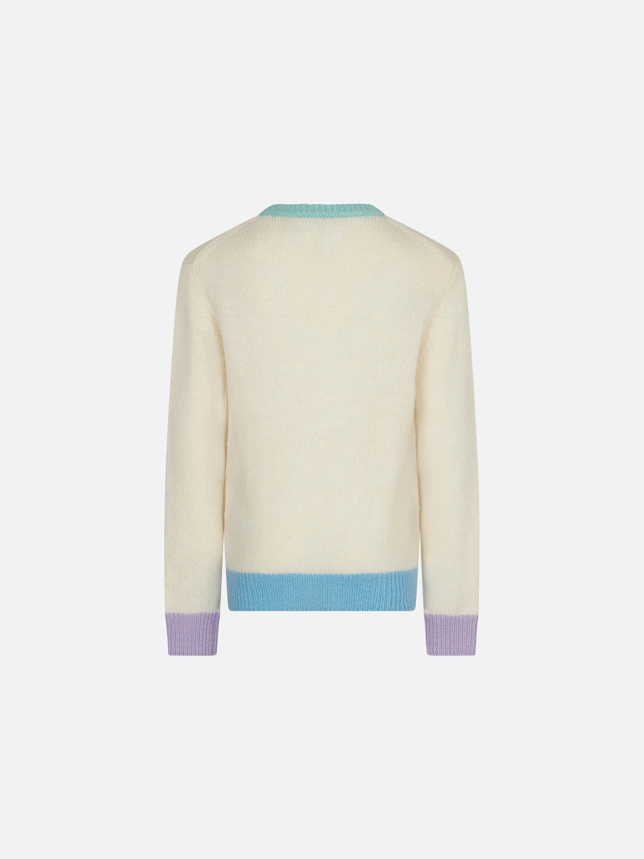 Brushed creweneck with fringed embroidery - Image 2