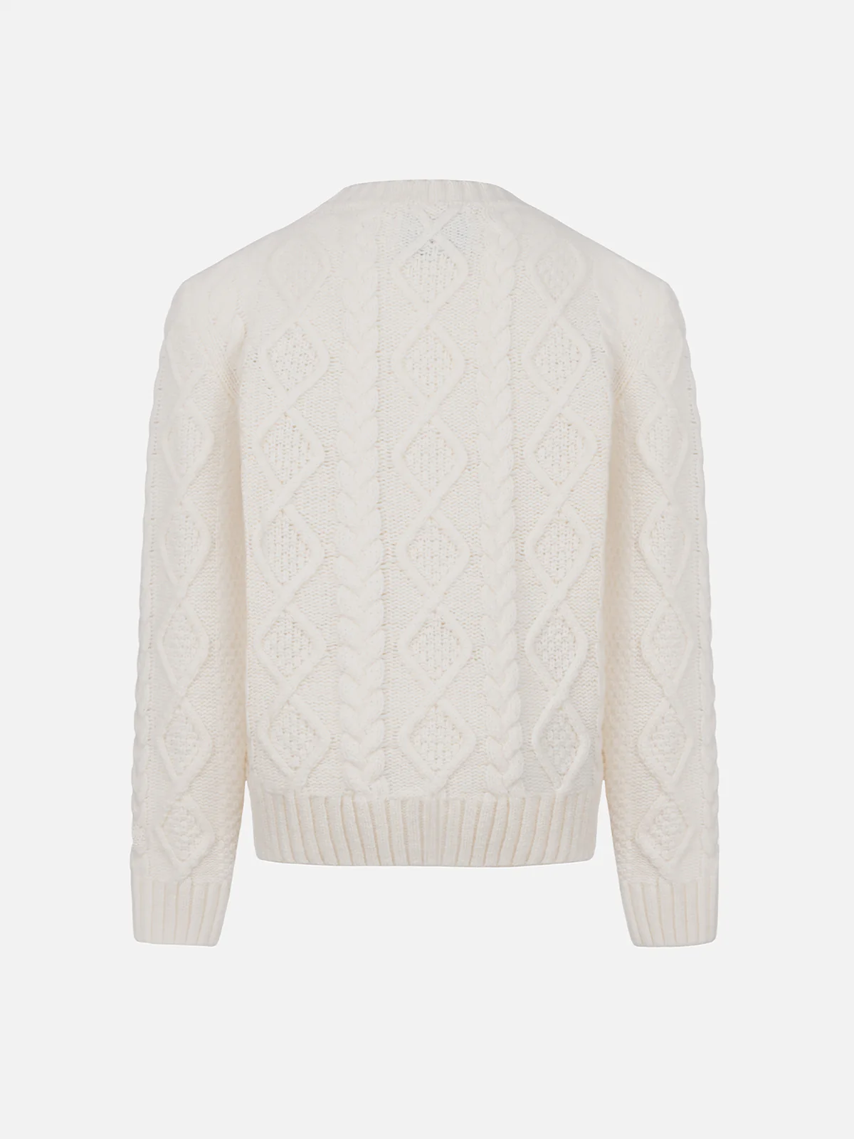 Girl cable knit sweater Malmo with Cortina embroidery - Image 2