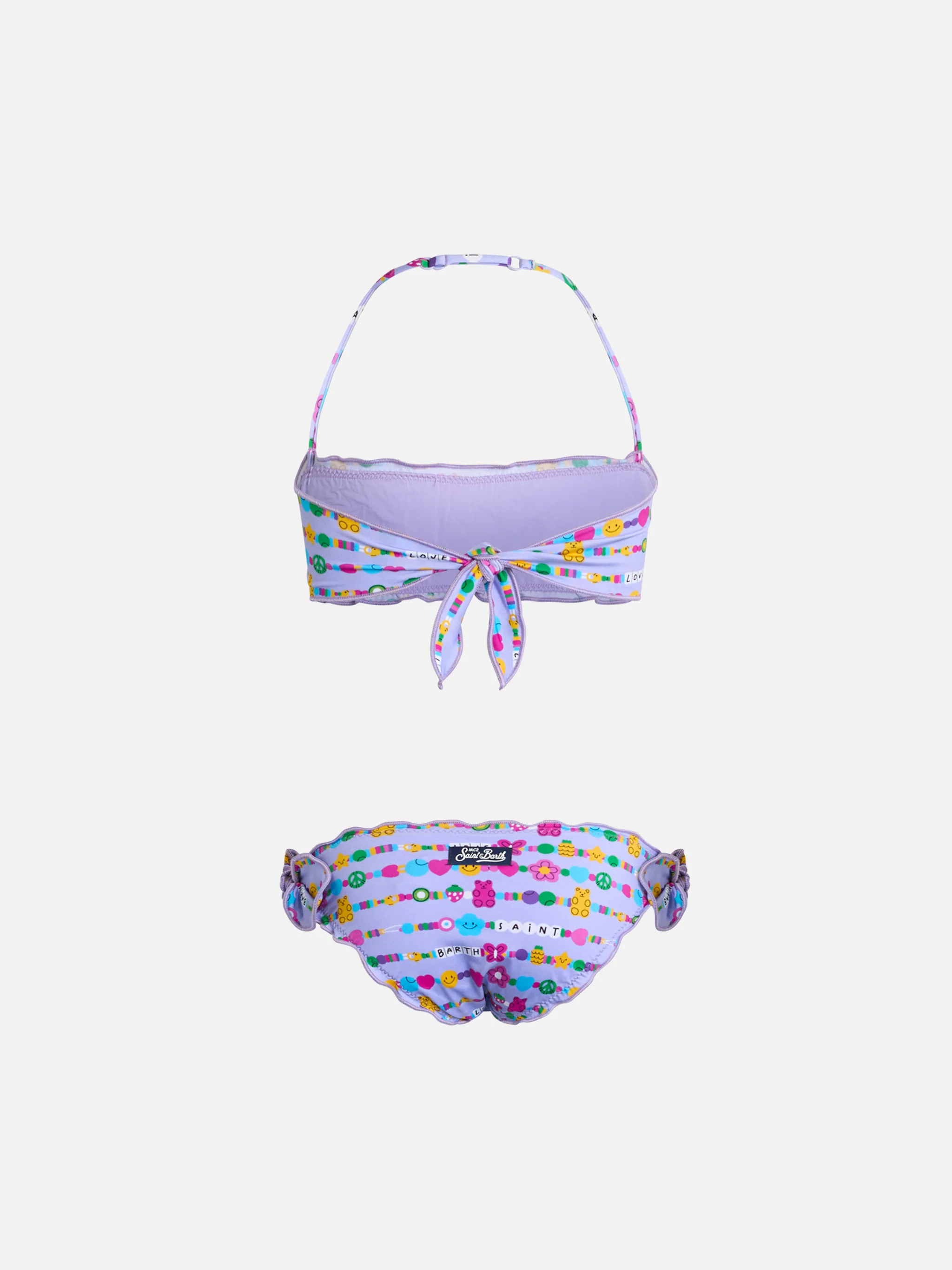 Girl classic bandeau bikini Emy with bracelets print - Image 2