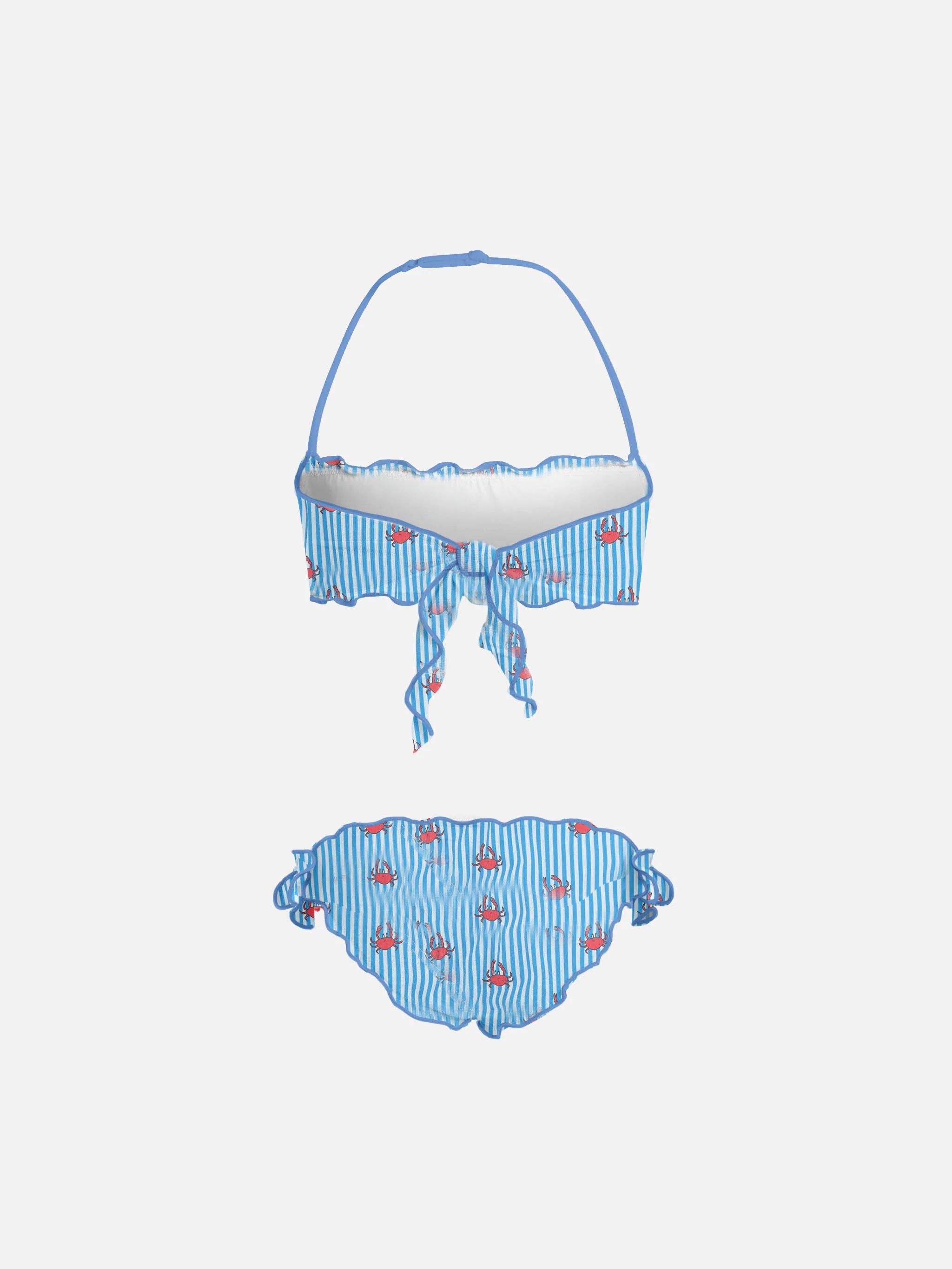 Girl classic bandeau bikini Emy with crab print - Image 2