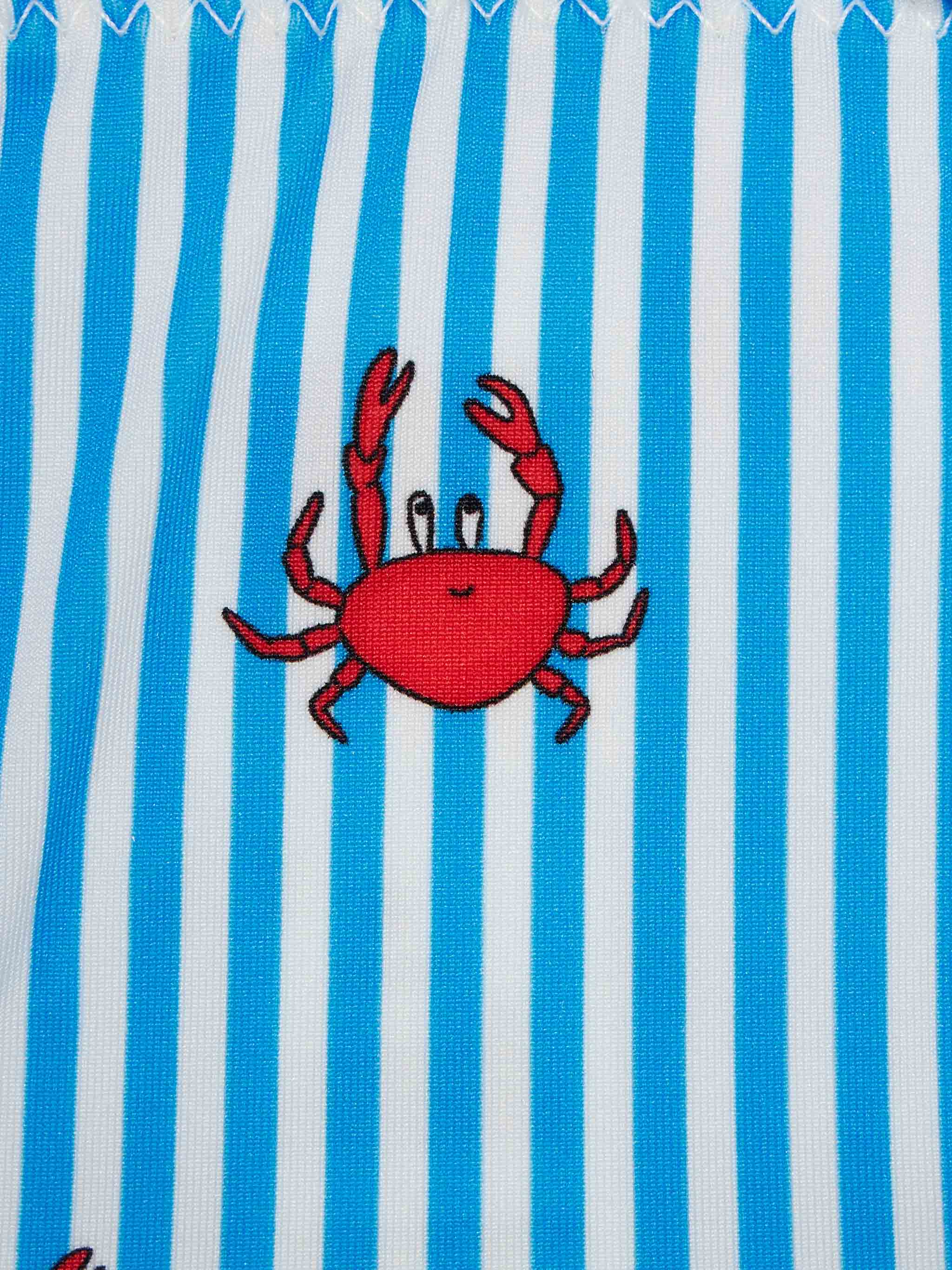 Girl classic bandeau bikini Emy with crab print - Image 3