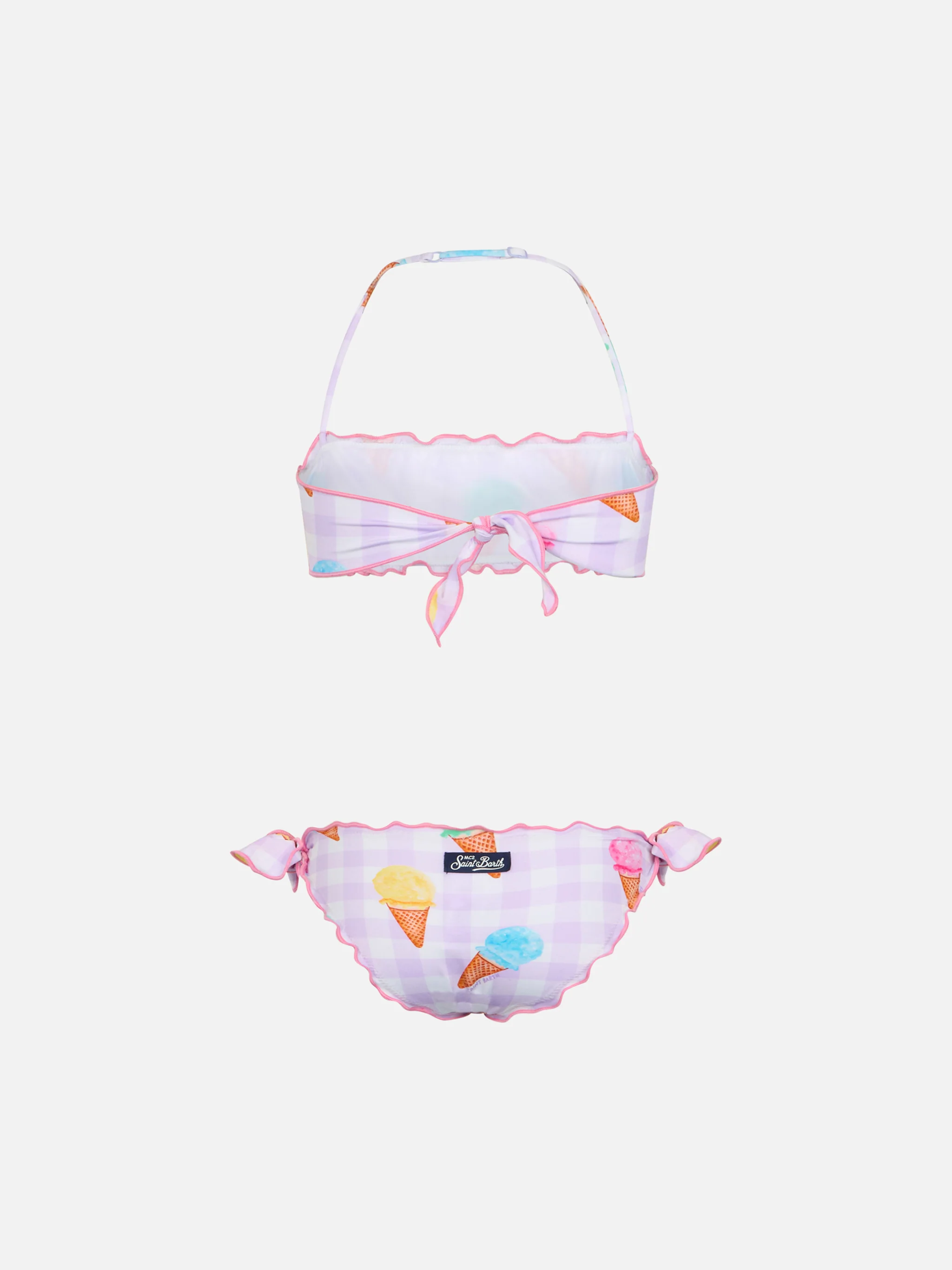 Girl classic bandeau bikini Emy with ice cream print - Image 2