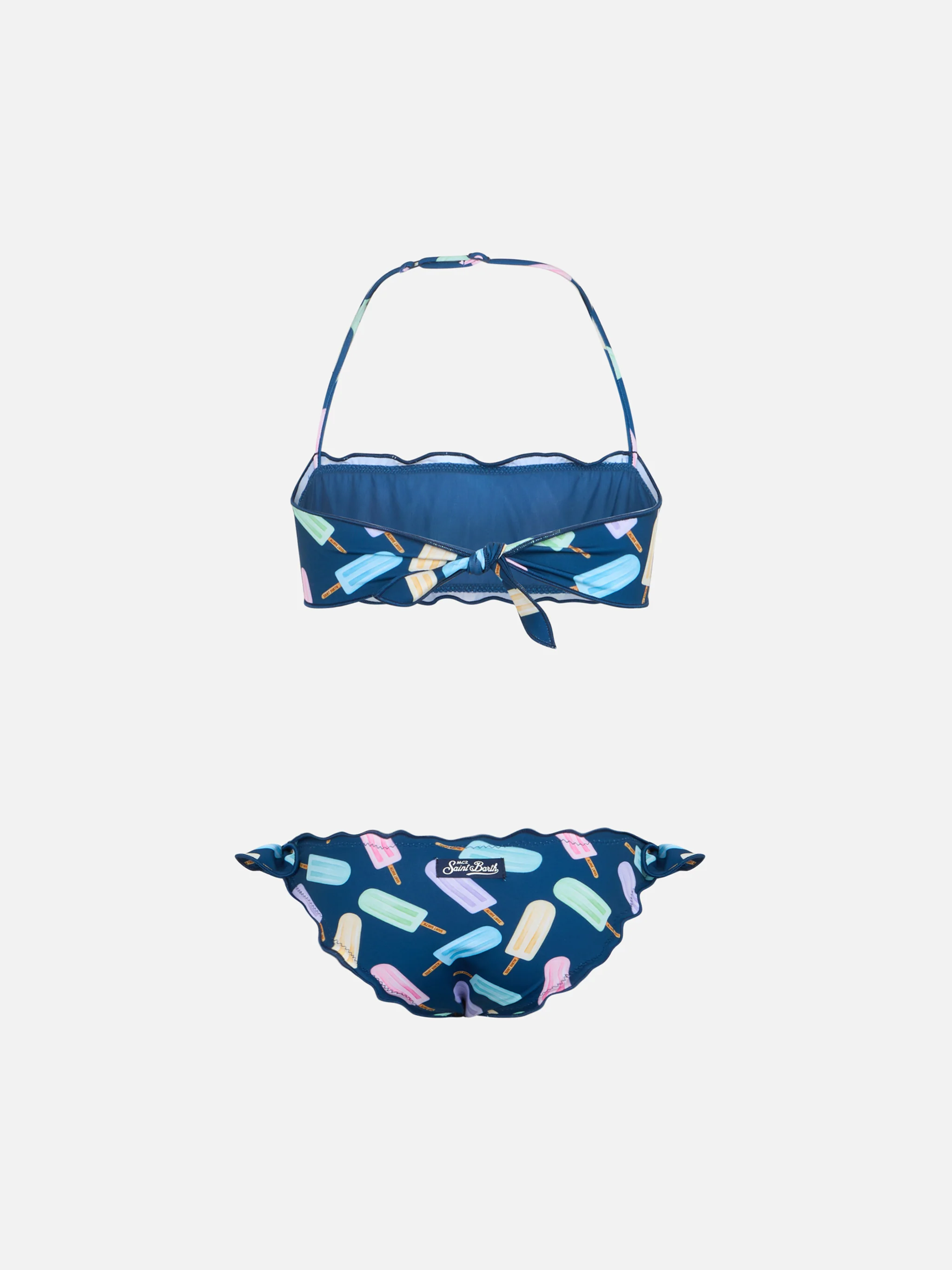 Girl classic bandeau bikini Emy with popsicles print - Image 2