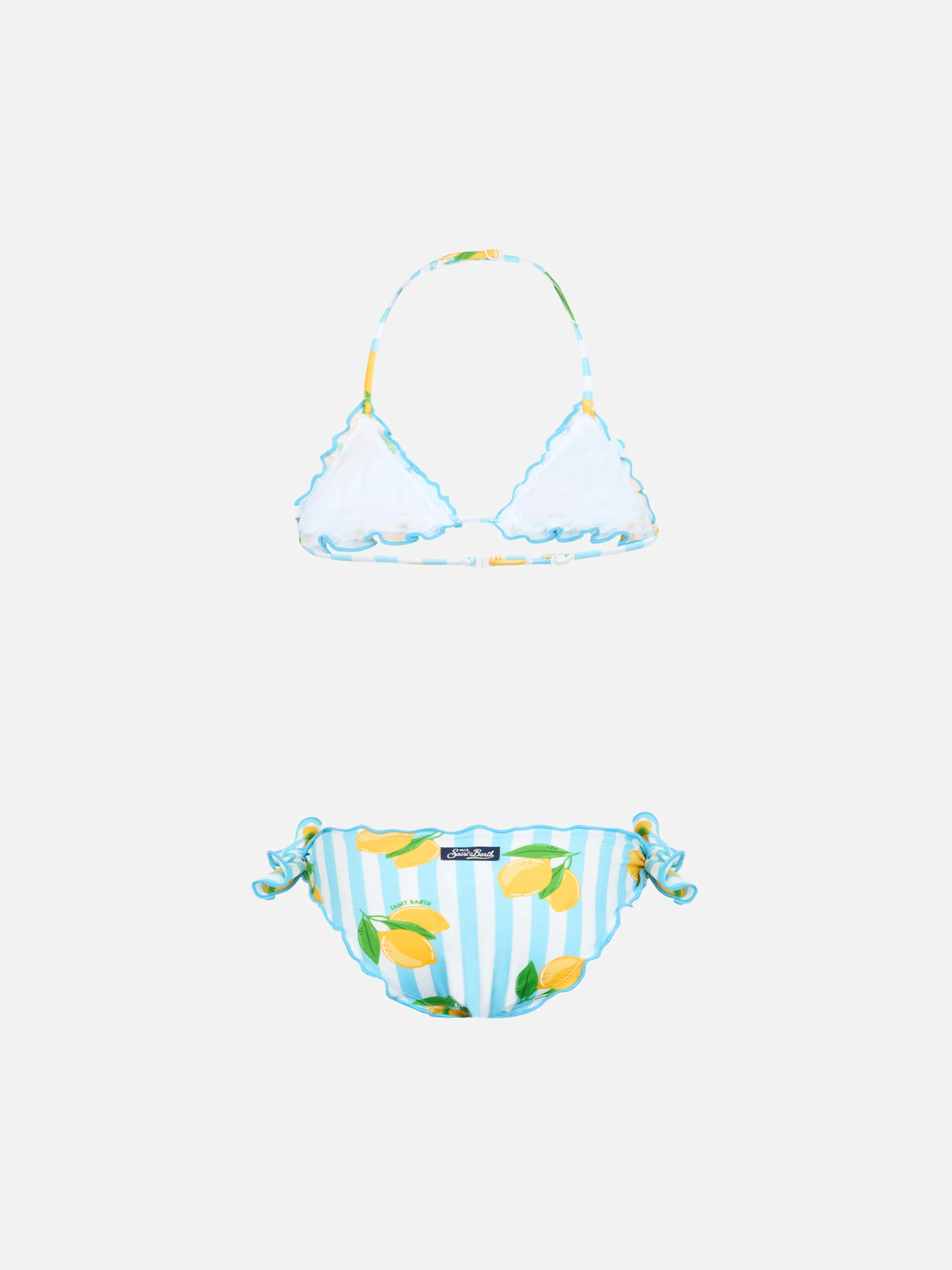 Girl classic triangle bikini Cris with lemon print - Image 2