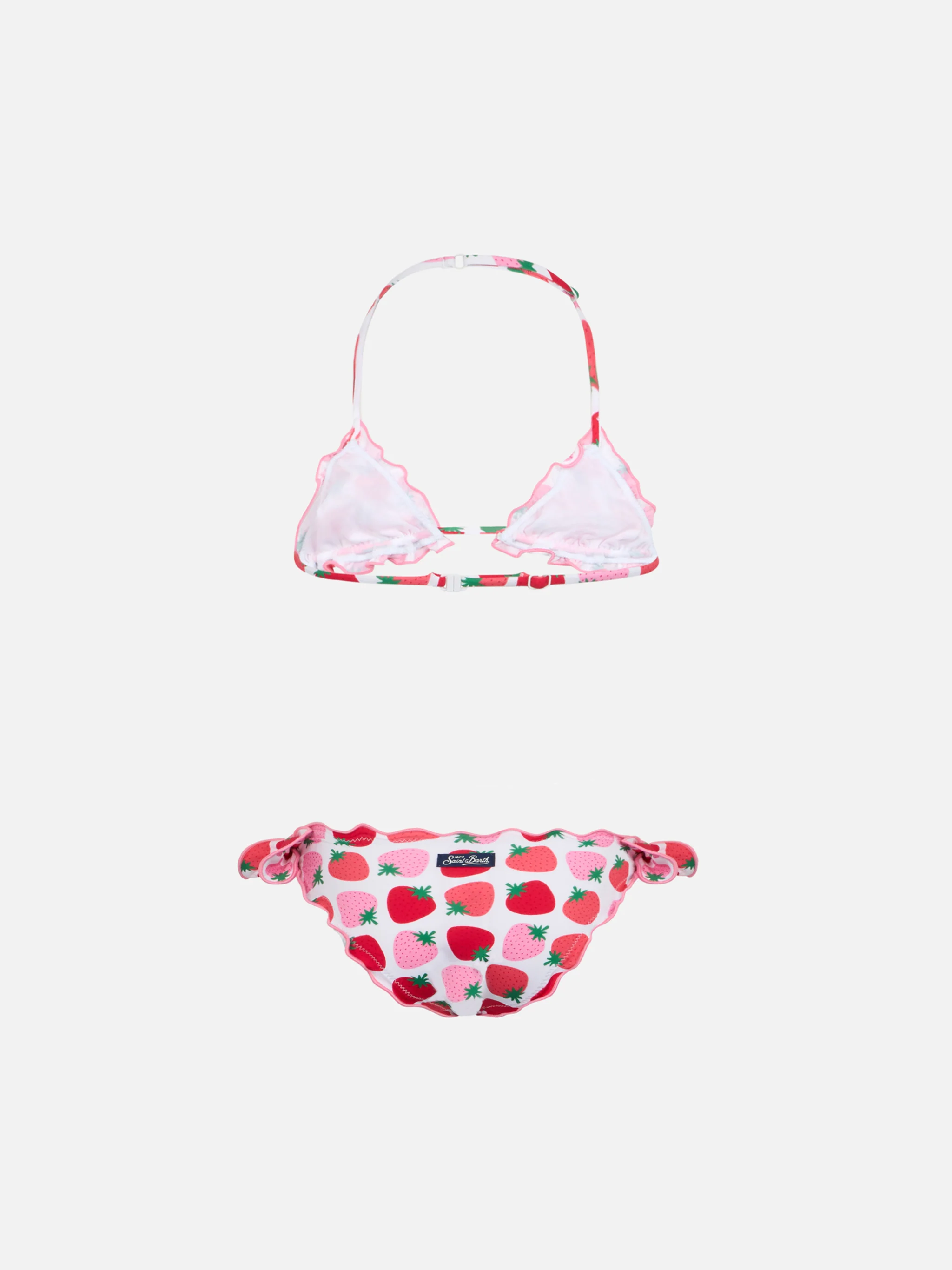 Girl classic triangle bikini Cris with strawberry print - Image 2