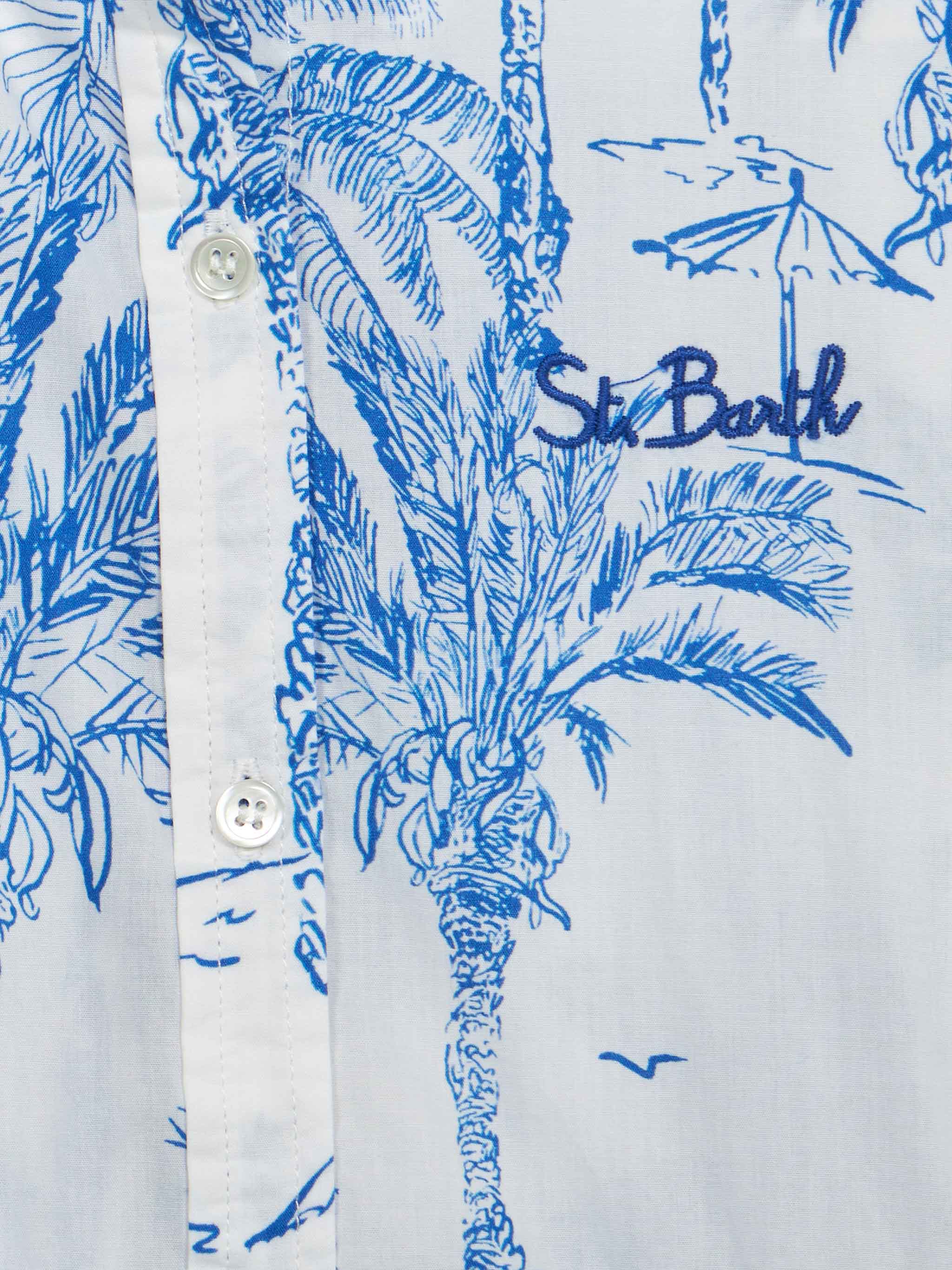 Girl cotton dress Anastasie Jr with toile de jouy print - Image 3