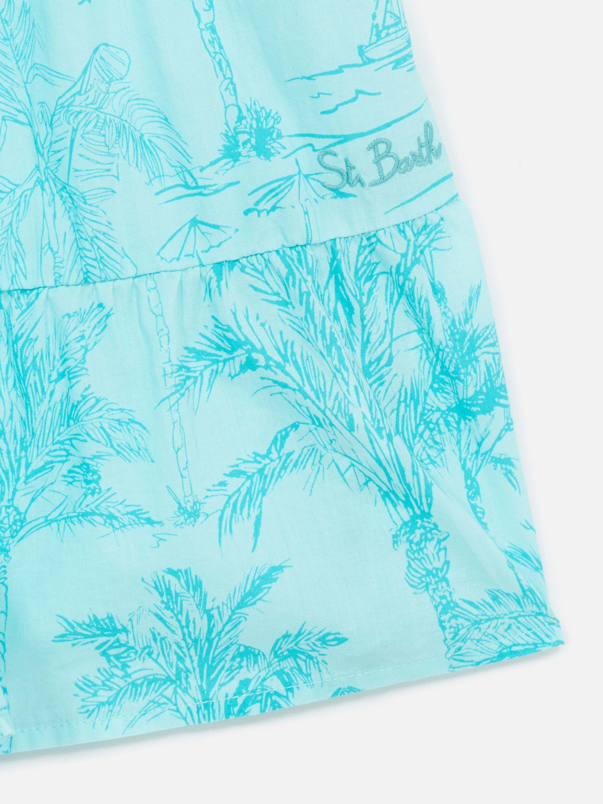 Girl cotton dress Jemine Jr with toile de jouy print - Image 3