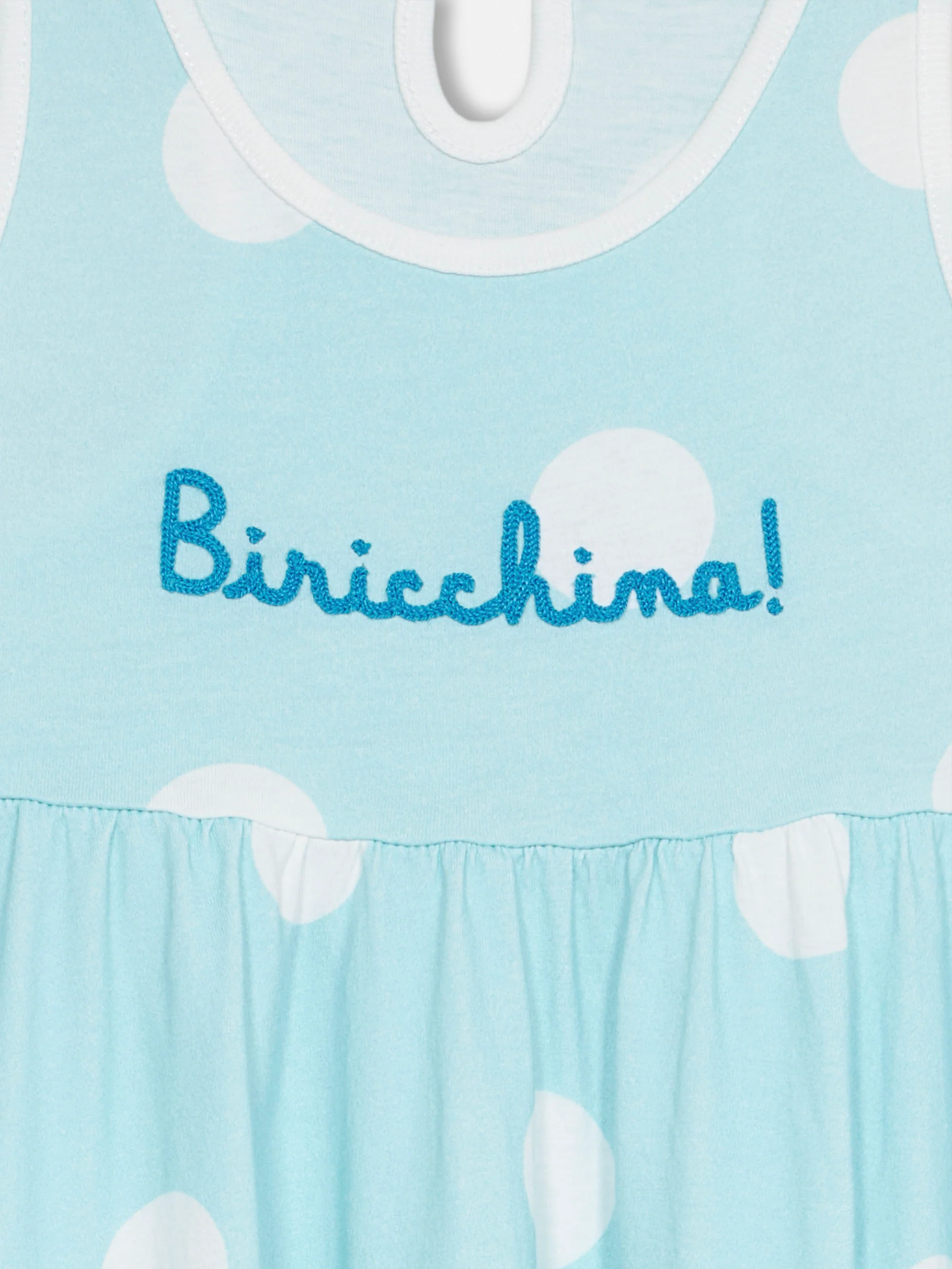 Girl cotton dress Masha with print and "Biricchina" embroidery - Image 3