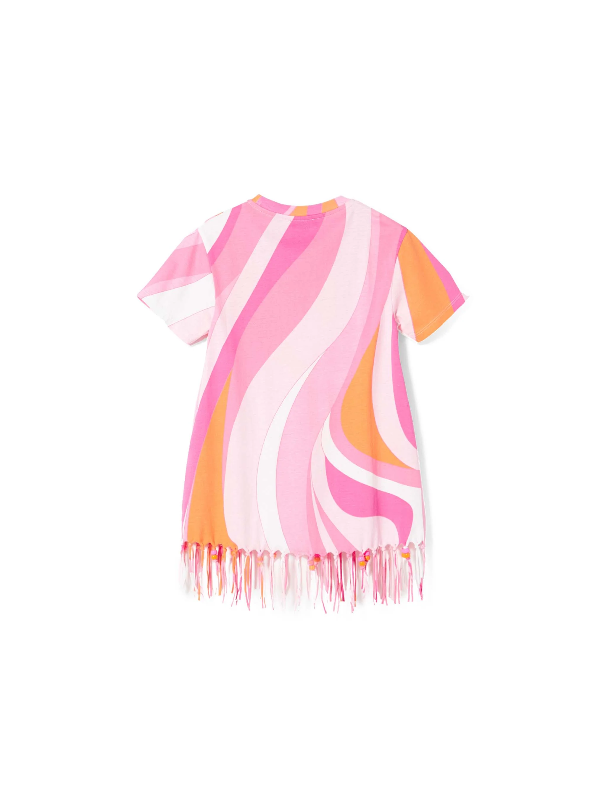 Girl cotton dress with fringes and charms - Image 3