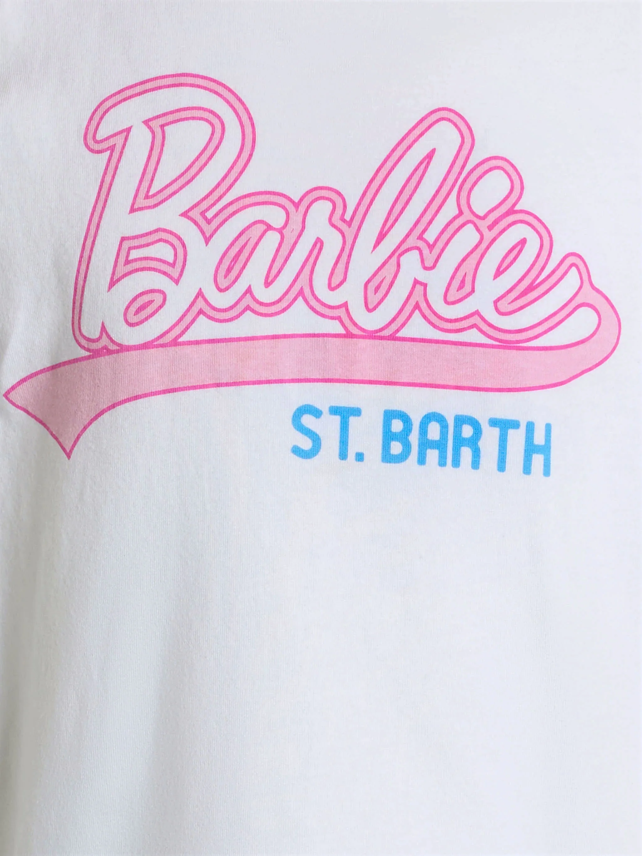 Girl cotton jersey crewneck t-shirt Elly with Barbie Saint Barth print | BARBIE SPECIAL EDITION - Image 3