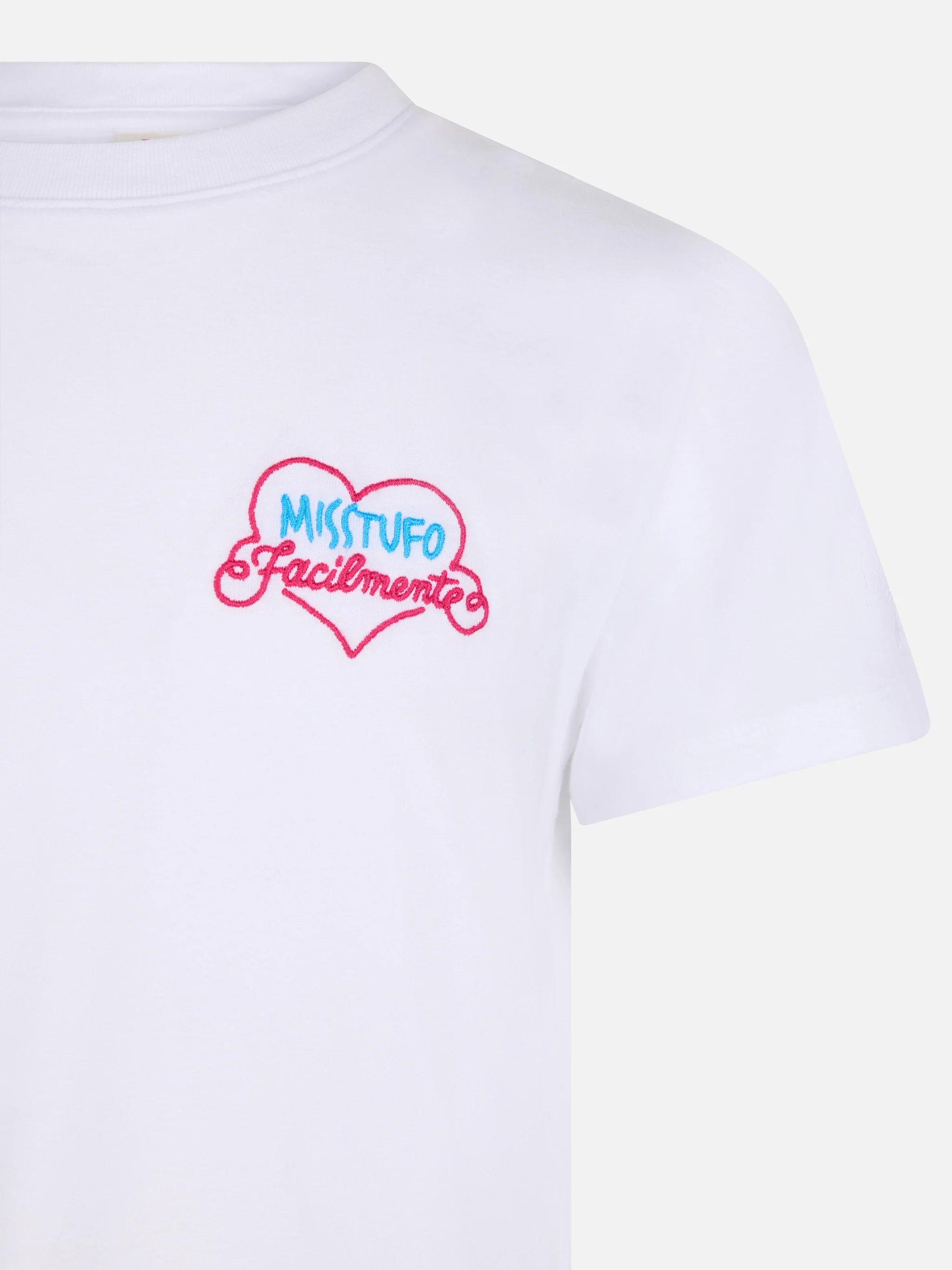Girl cotton jersey crewneck t-shirt Elly with Miss Stufo embroidery - Image 2