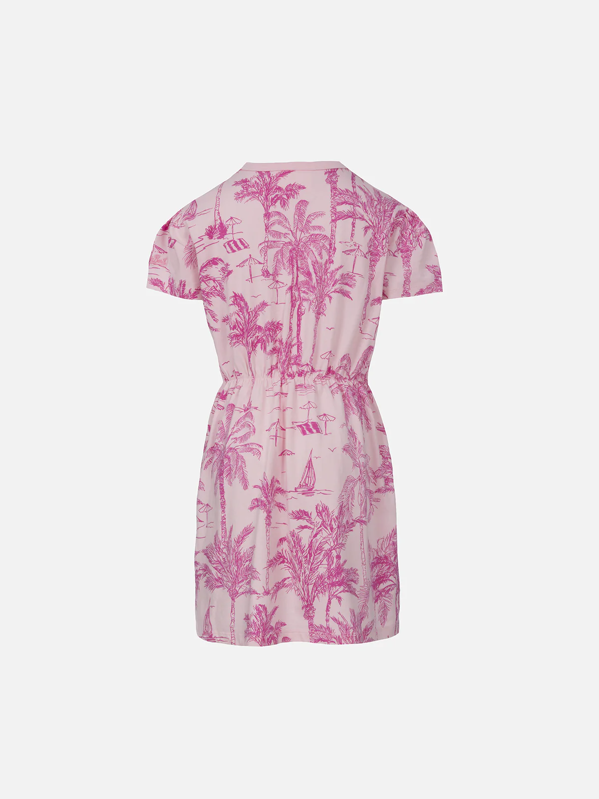 Girl cotton jersey dress Leila with toile de jouy print - Image 2