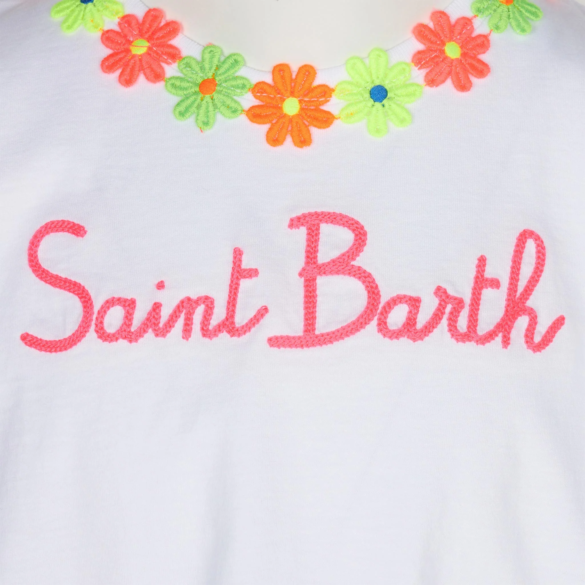 Girl cotton t-shirt with flounce and embroidery - Image 2
