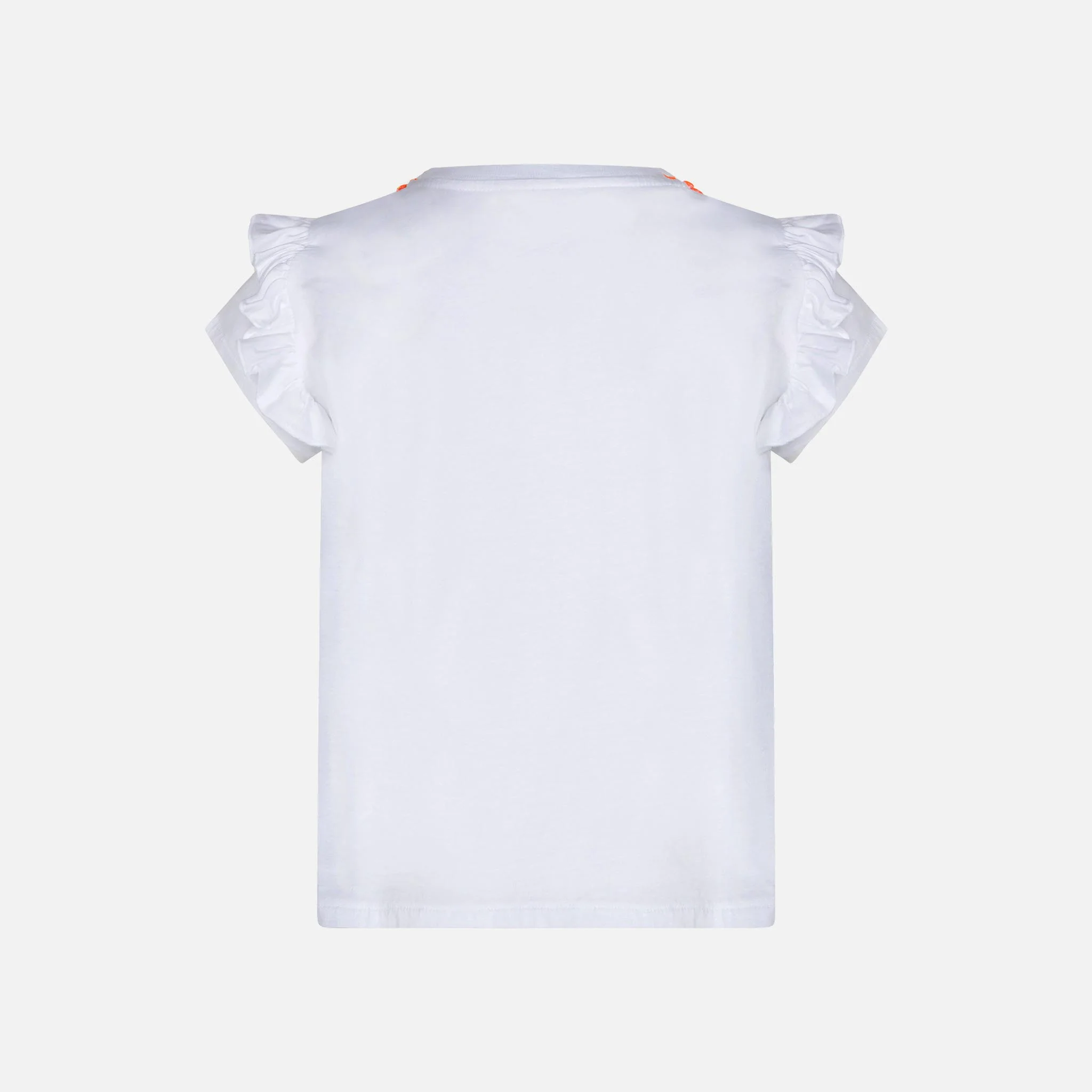 Girl cotton t-shirt with flounce and embroidery - Image 3