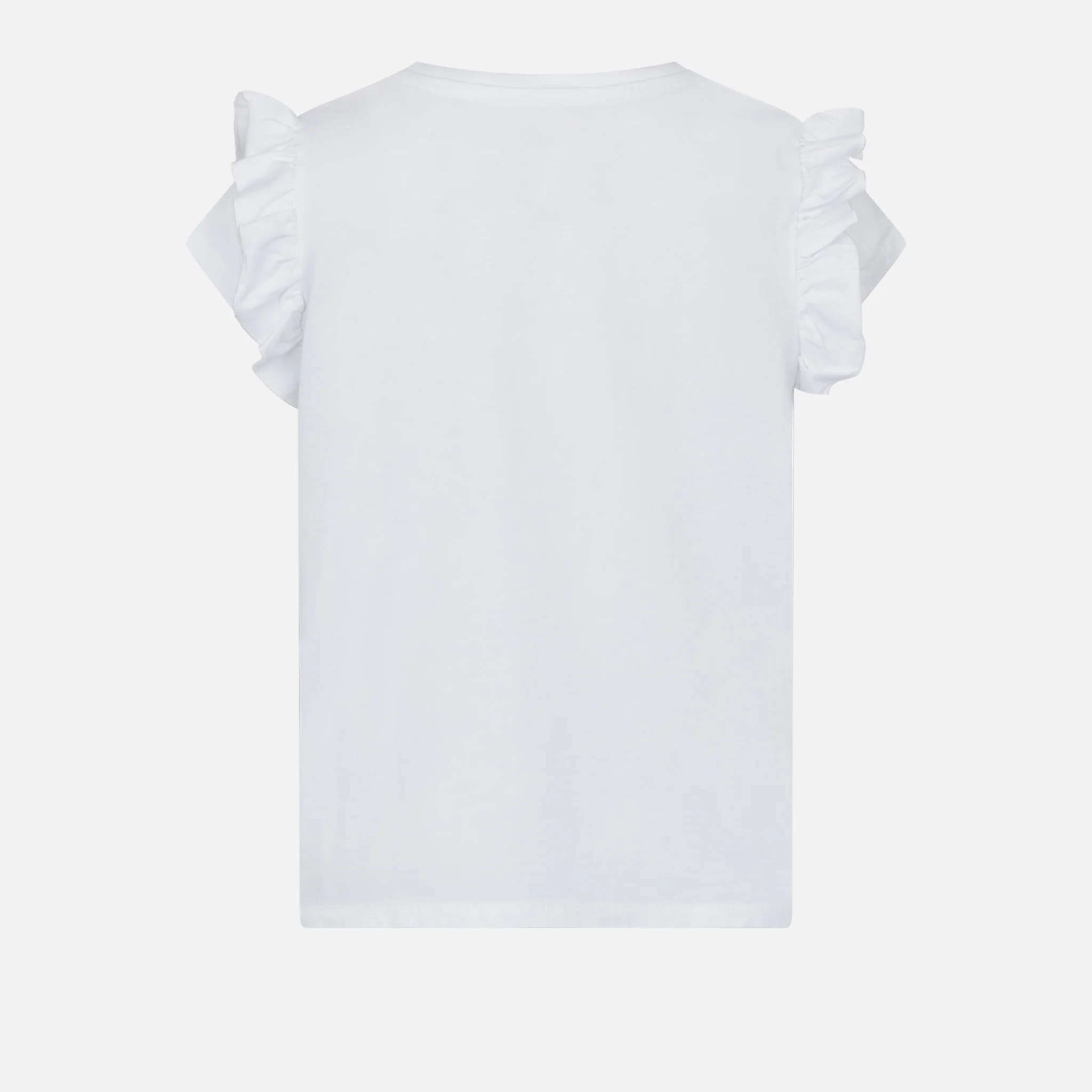 Girl cotton t-shirt with flounce and embroidery - Image 3