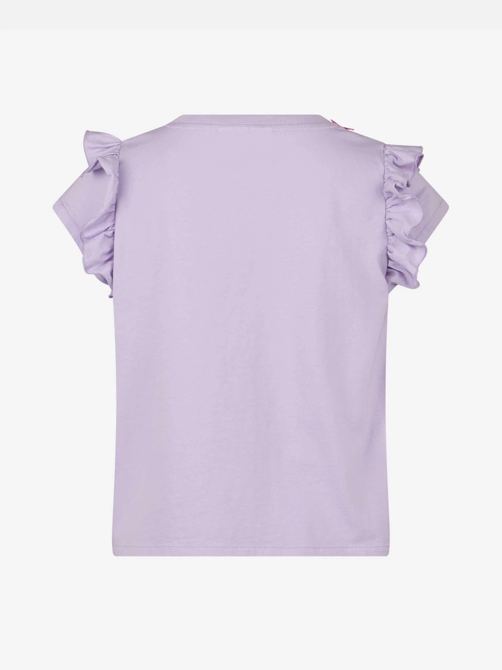 Girl cotton t-shirt with flounce and embroidery - Image 2