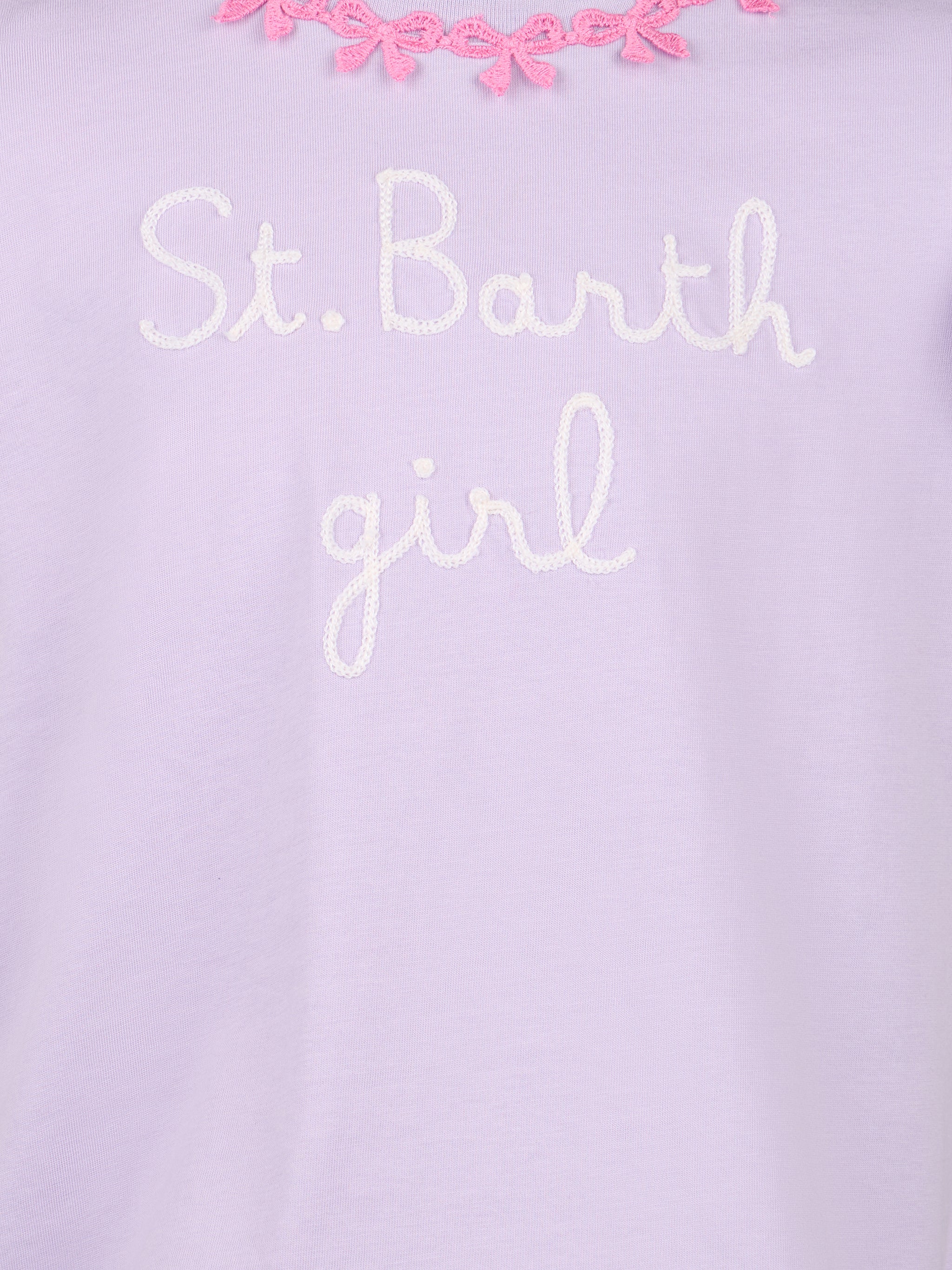 Girl cotton t-shirt with flounce and embroidery - Image 3