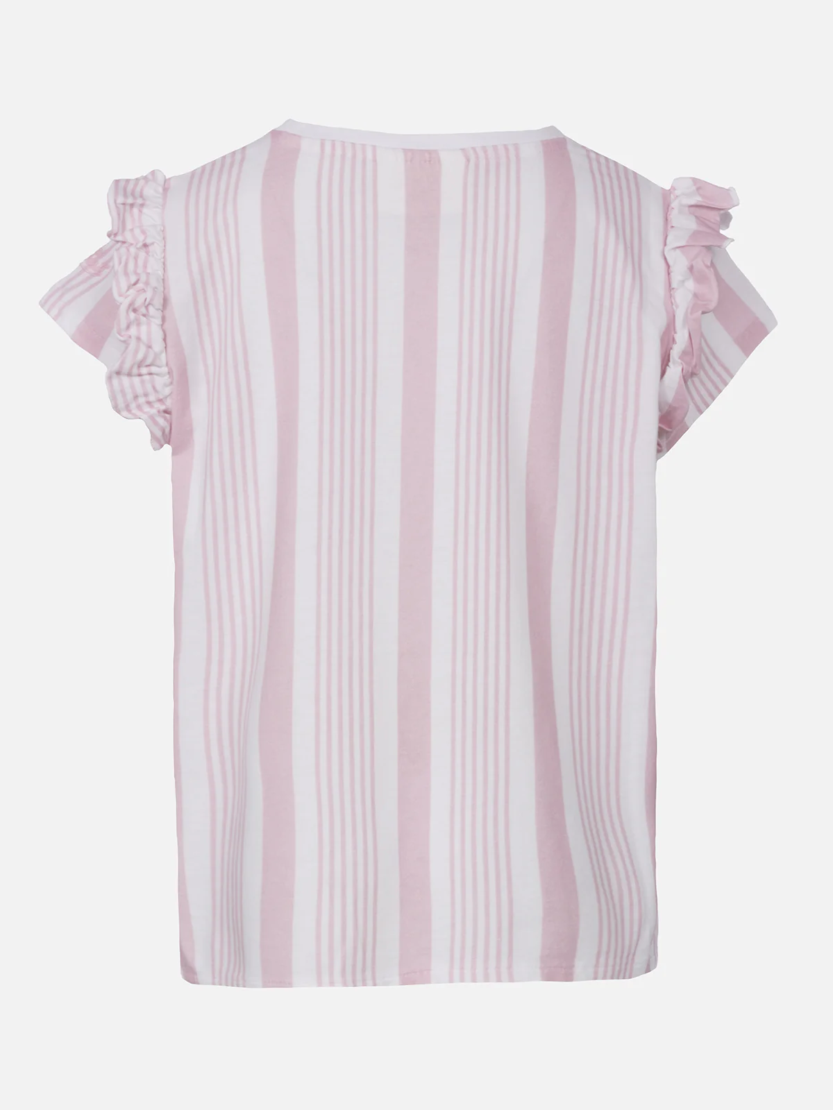 Girl cotton t-shirt with flounce and embroidery - Image 3