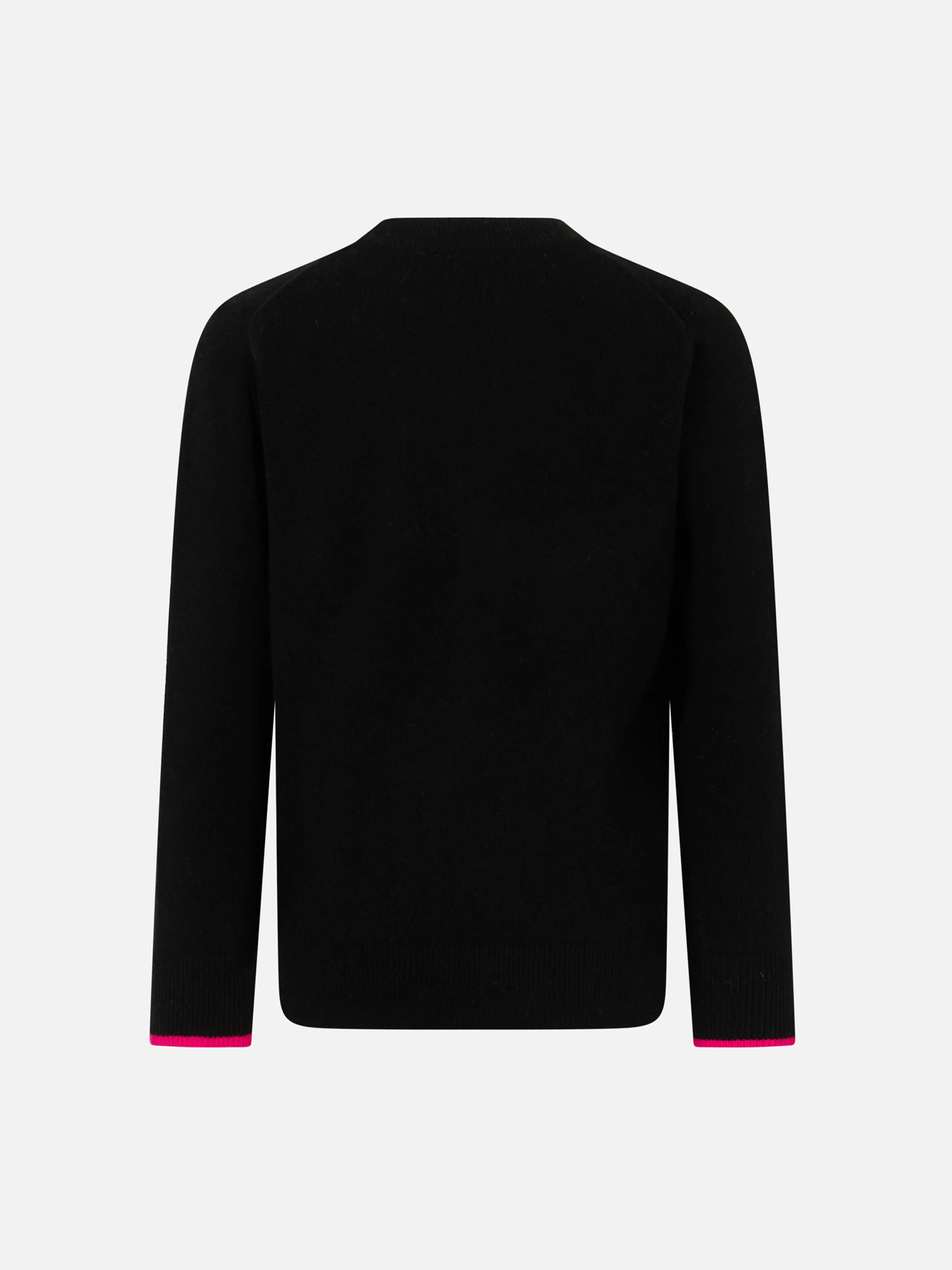 Girl crewneck black sweater with Barbie jacquard | BARBIE SPECIAL EDITION - Image 3
