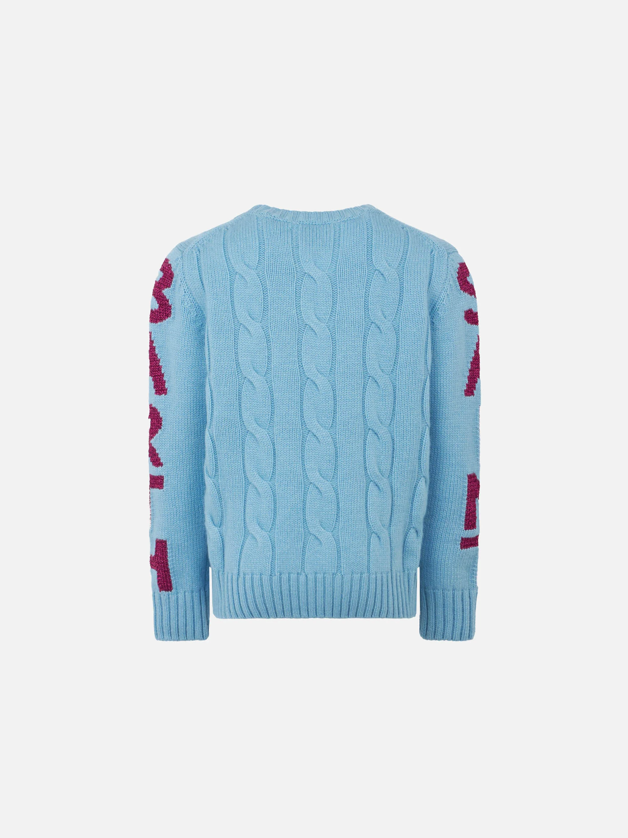 Girl crewneck braided sweater with Saint Barth lurex print - Image 2