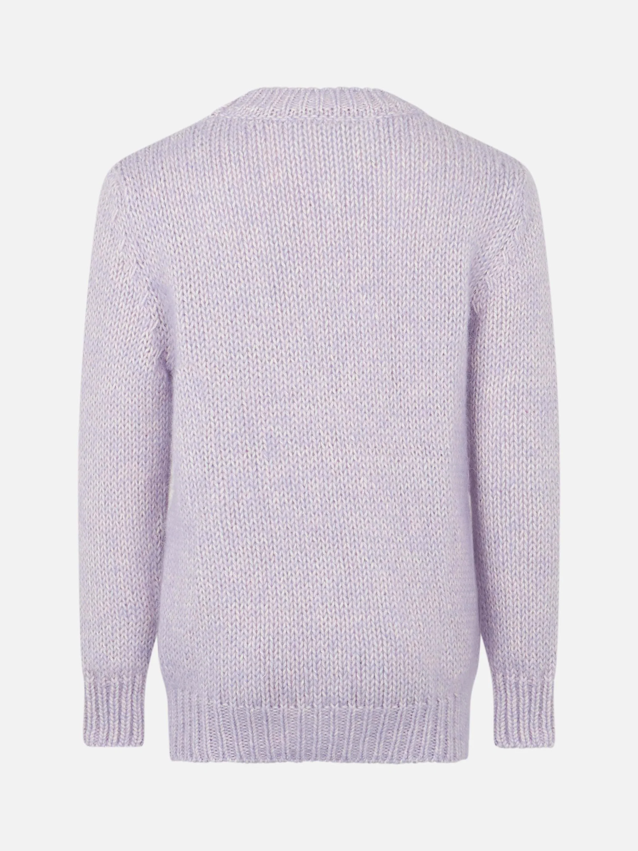 Girl crewneck lilac soft sweater with St. Barth embroidery - Image 3