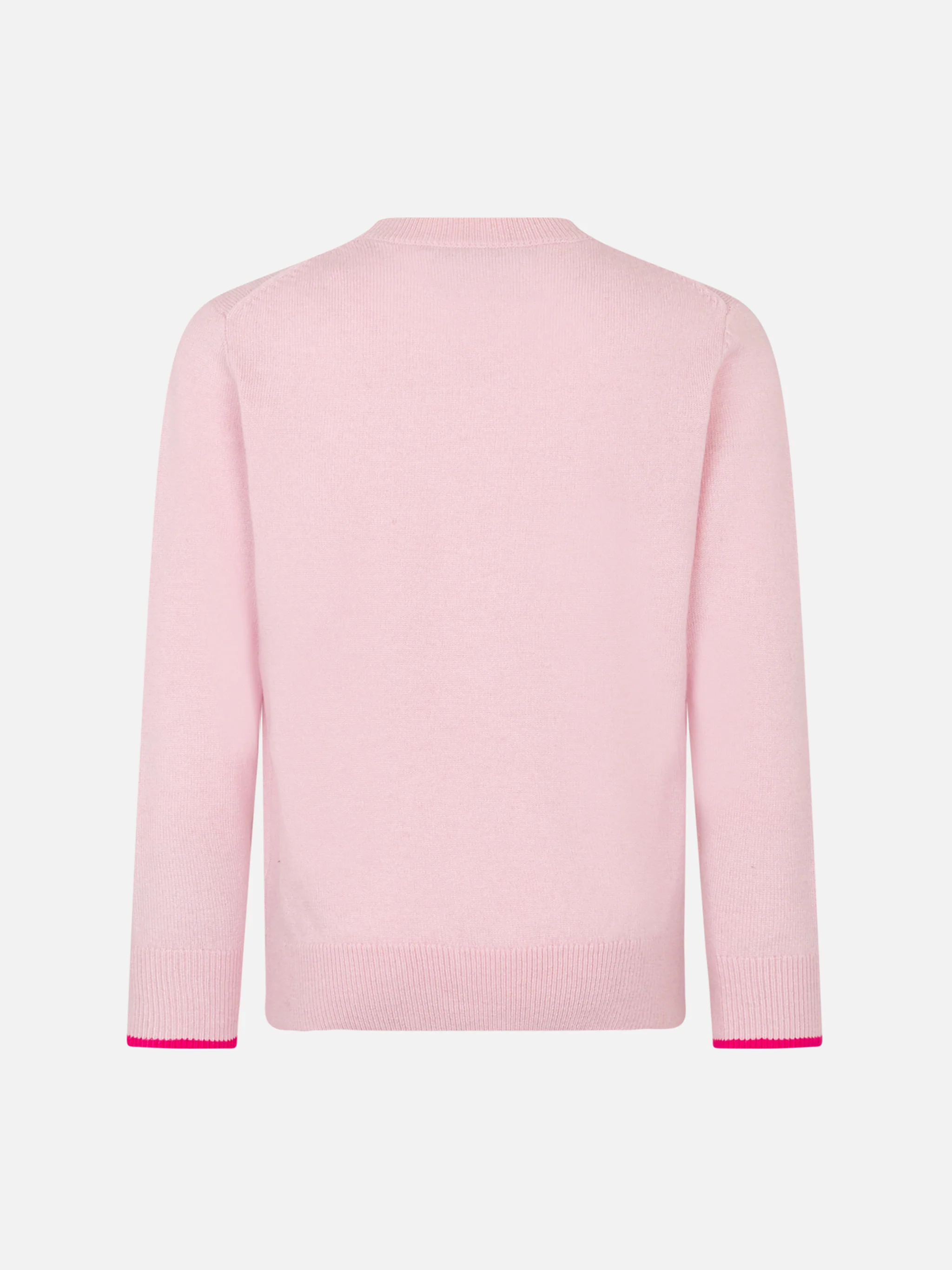 Girl crewneck pink sweater with Barbie logo jacquard | BARBIE SPECIAL EDITION - Image 3