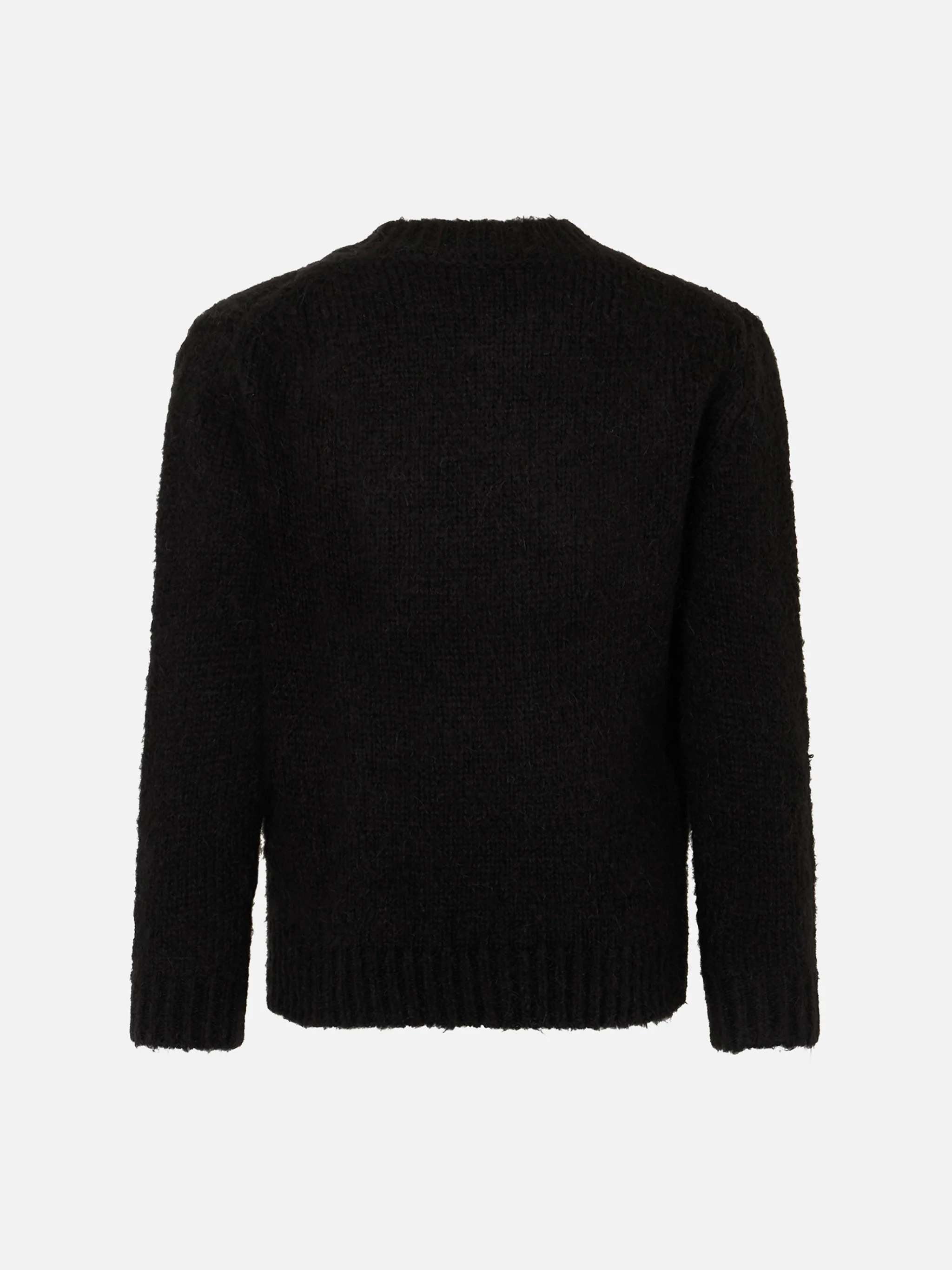 Girl crewneck soft sweater with cats crochet patch and Volevo un Gatto Nero embroidery - Image 3