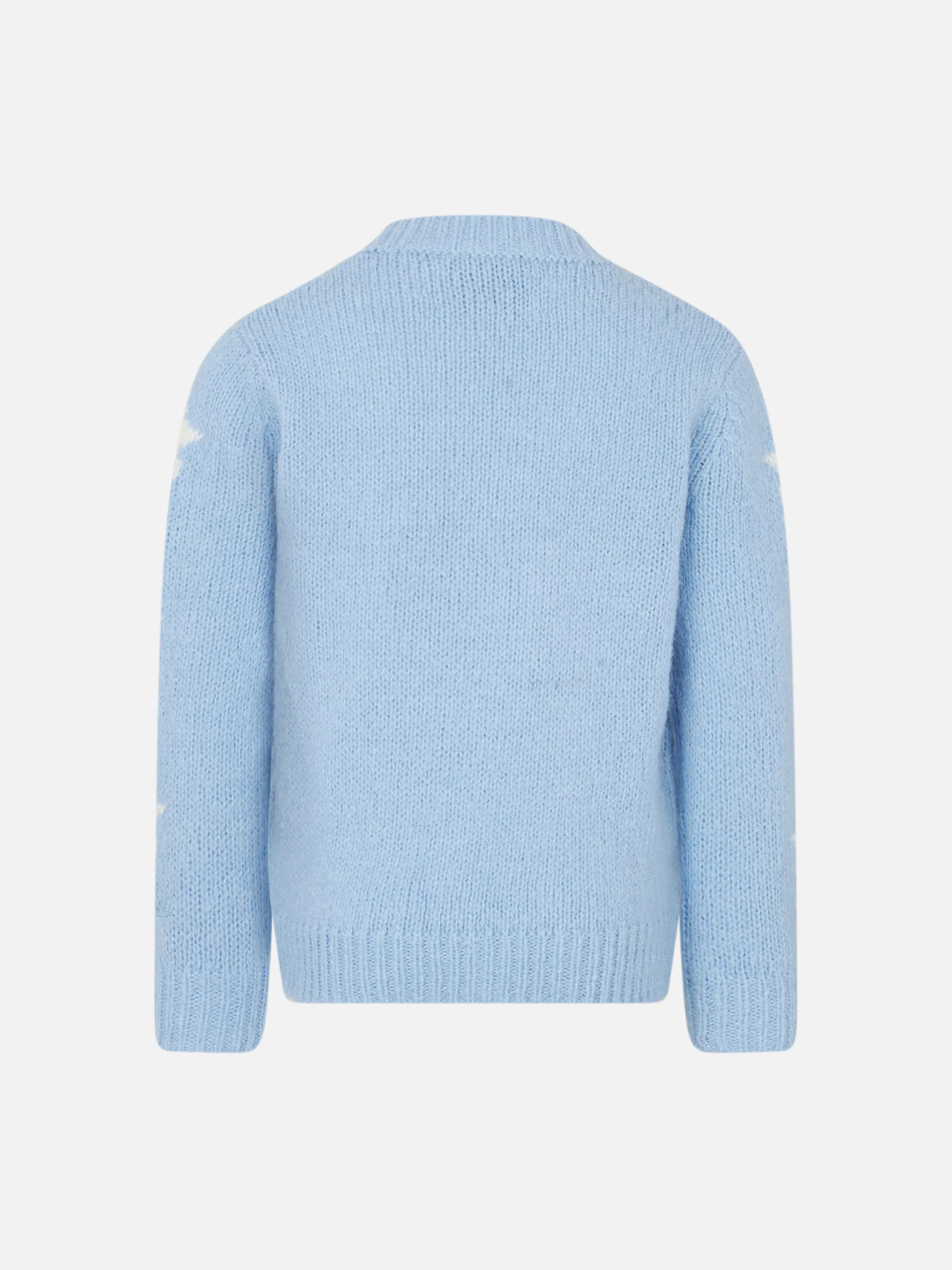 Crewneck soft sweater with stars and Figlia delle Stelle embroidery - Image 3