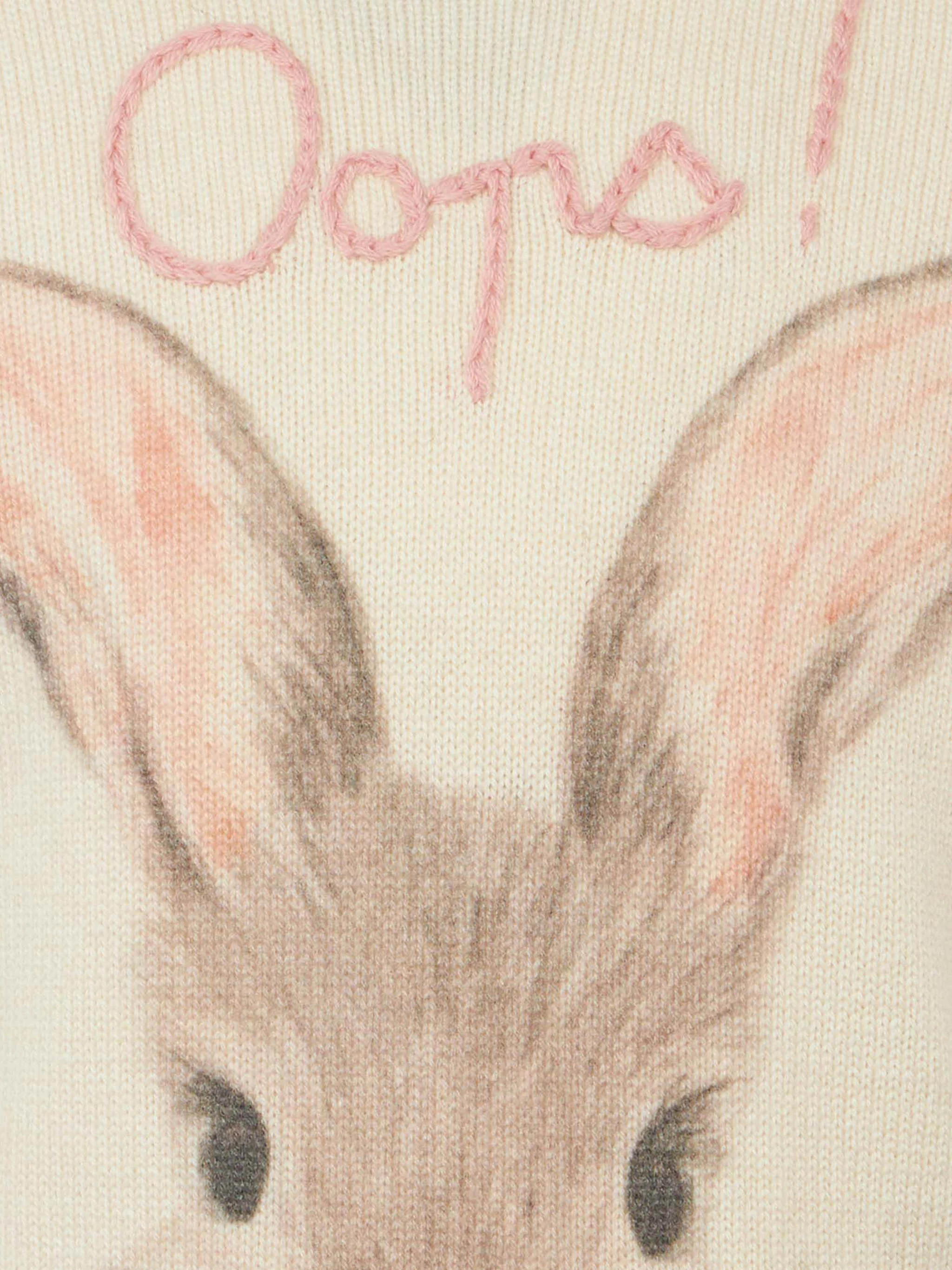 Girl crewneck sweater with bunny print - Image 2