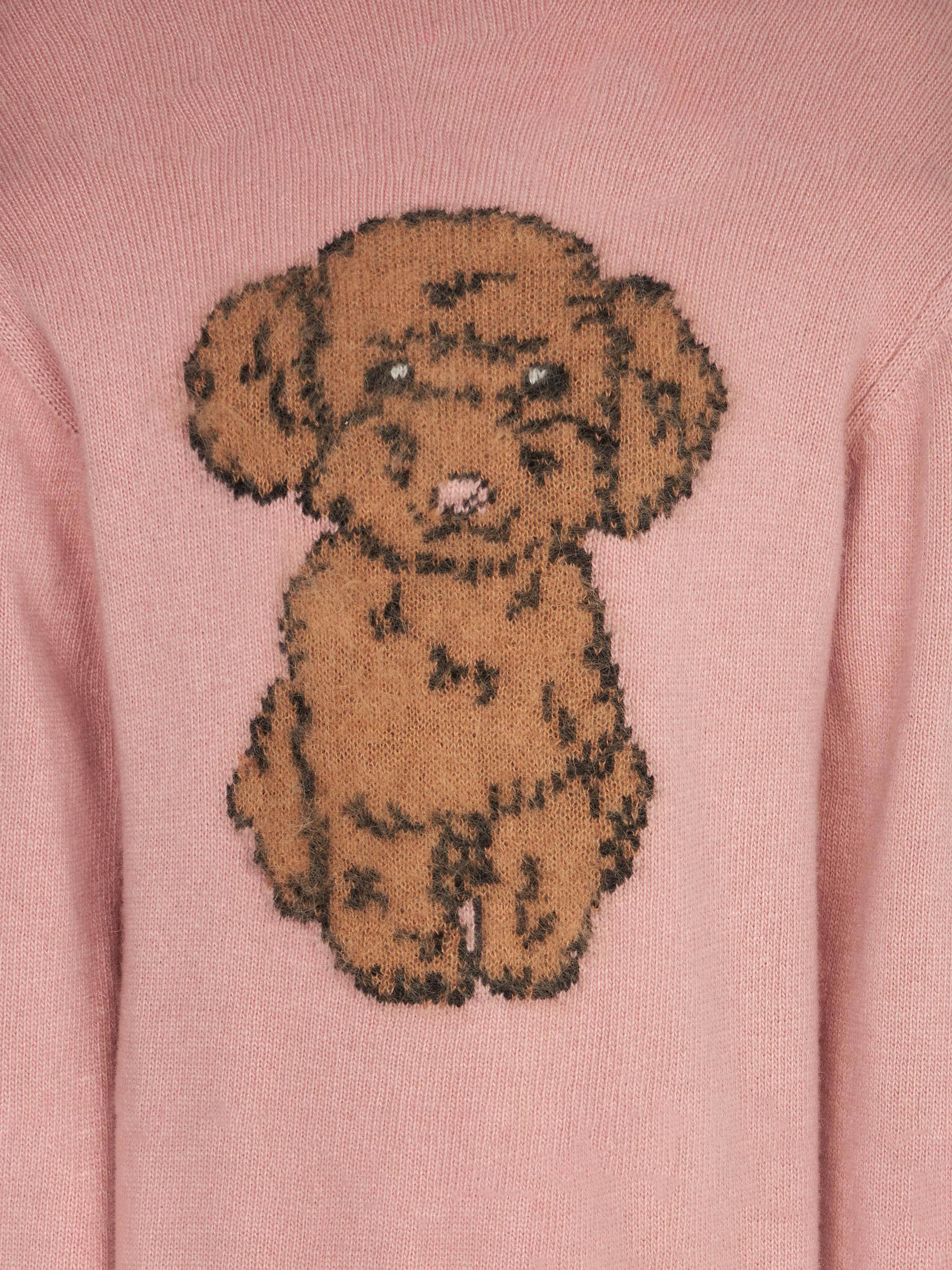 Girl crewneck sweater with dog print - Image 3