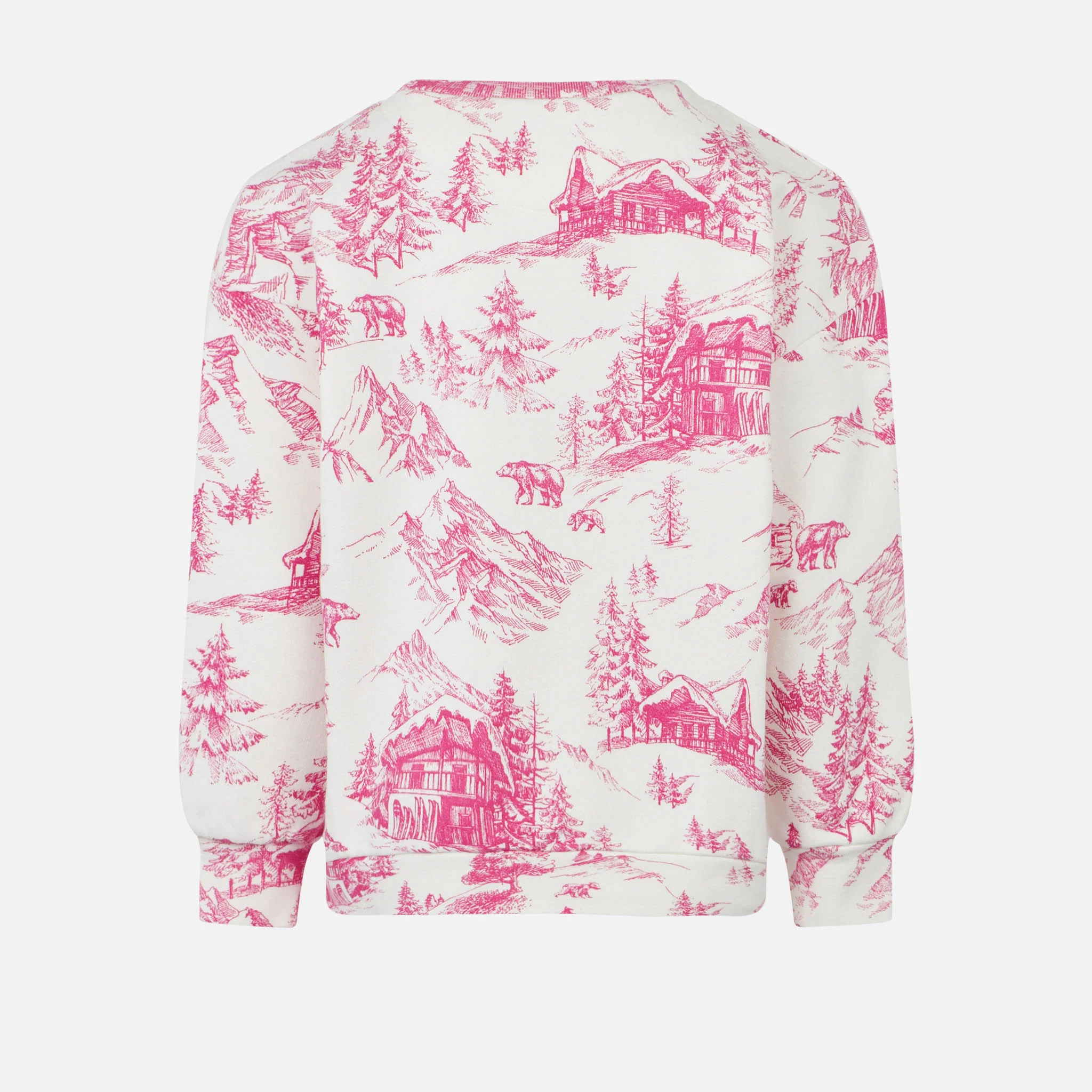 Girl crewneck sweatshirt with toile de jouy print - Image 2