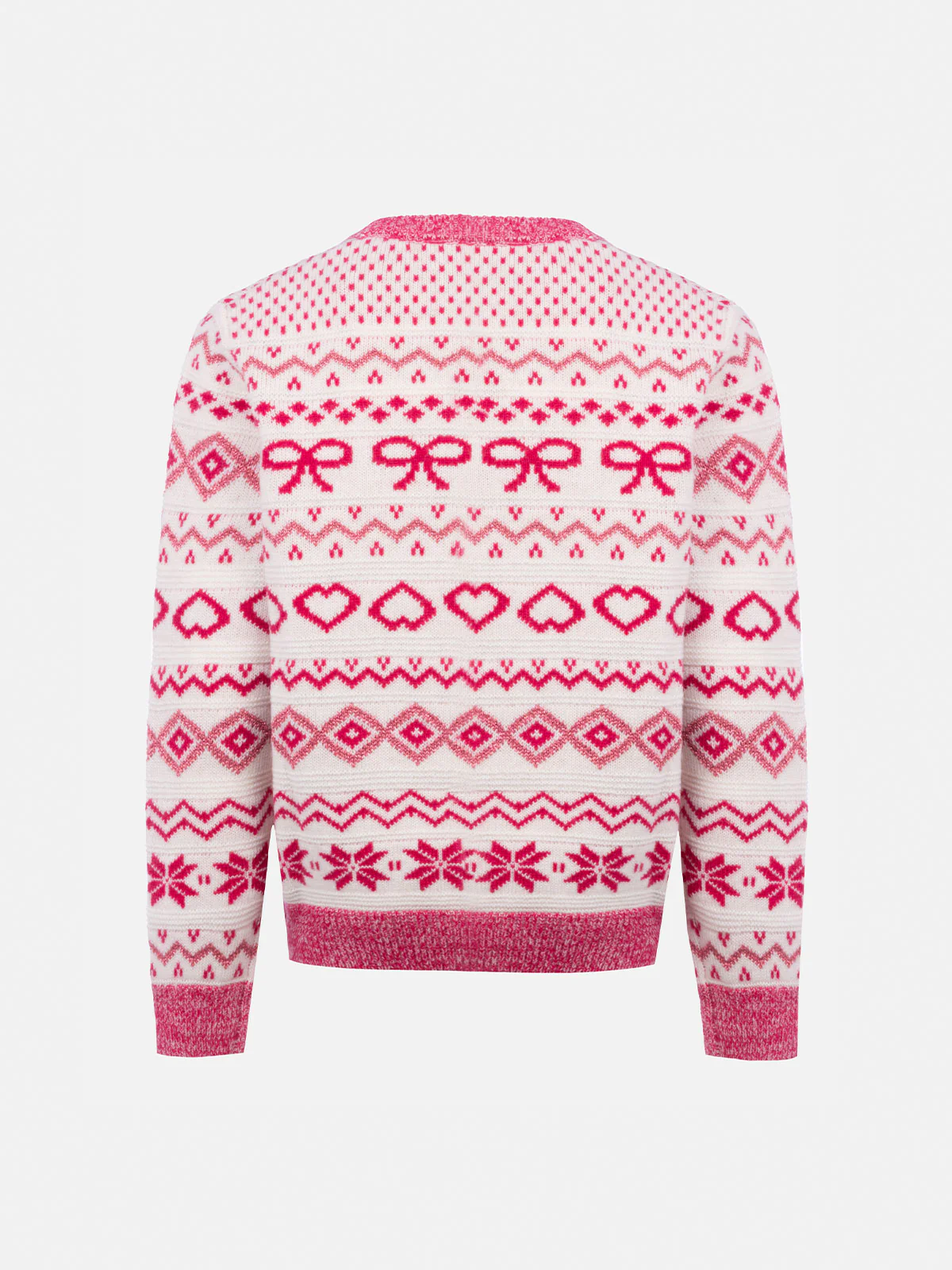 Girl fair-isle crewneck sweater Princess with St. Barth rhinestones logo - Image 2