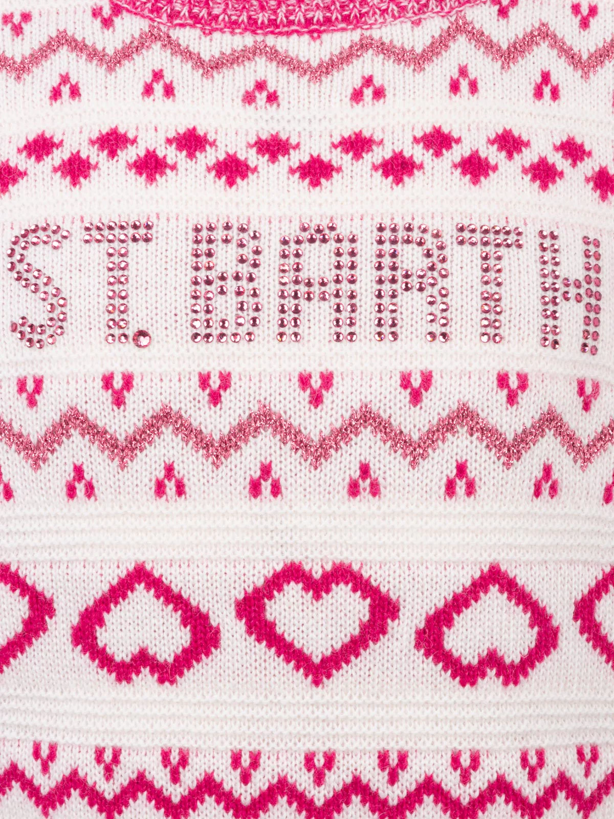 Girl fair-isle crewneck sweater Princess with St. Barth rhinestones logo - Image 3