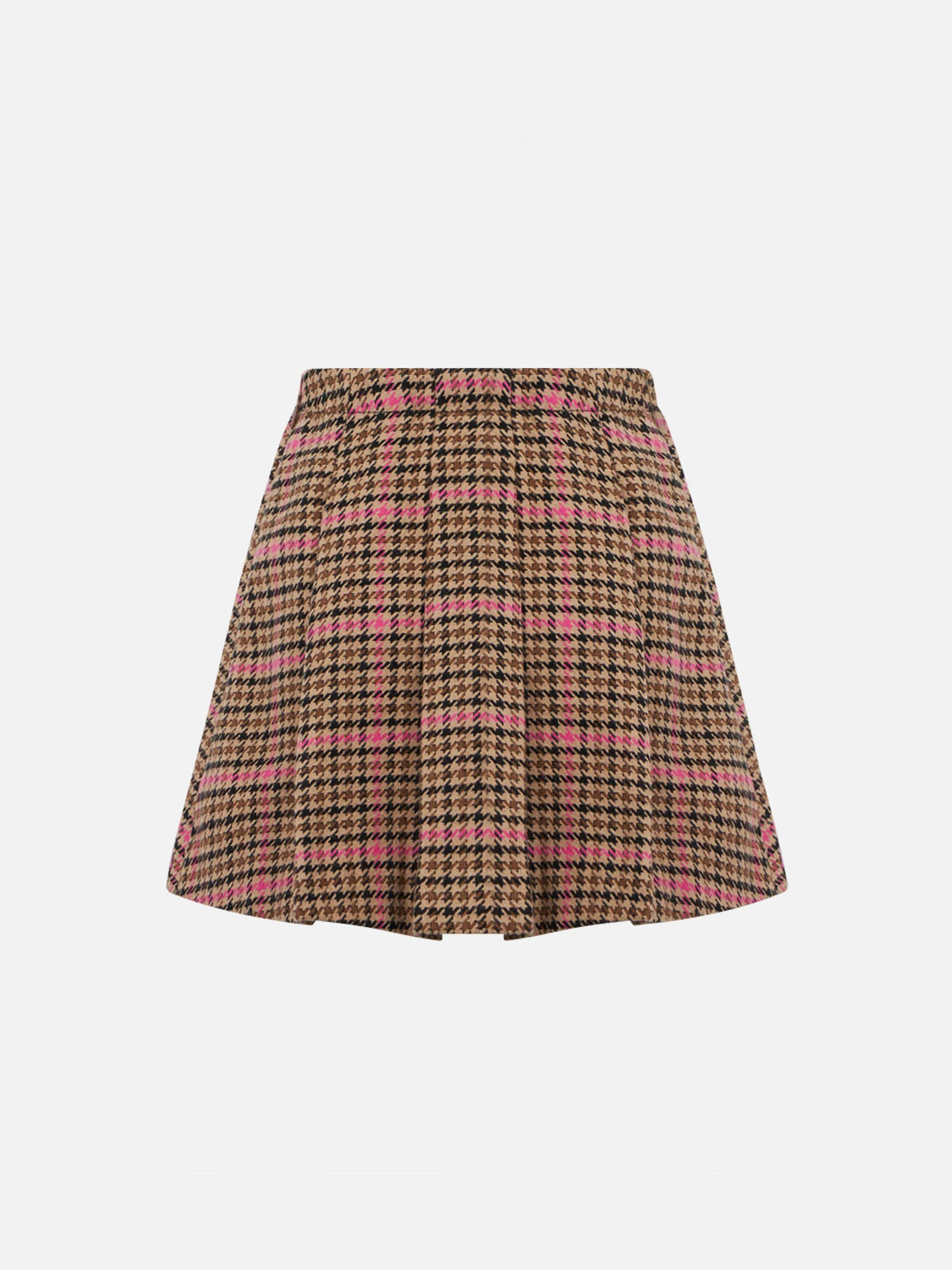 Girl flannel skirt with pied de poul print - Image 2