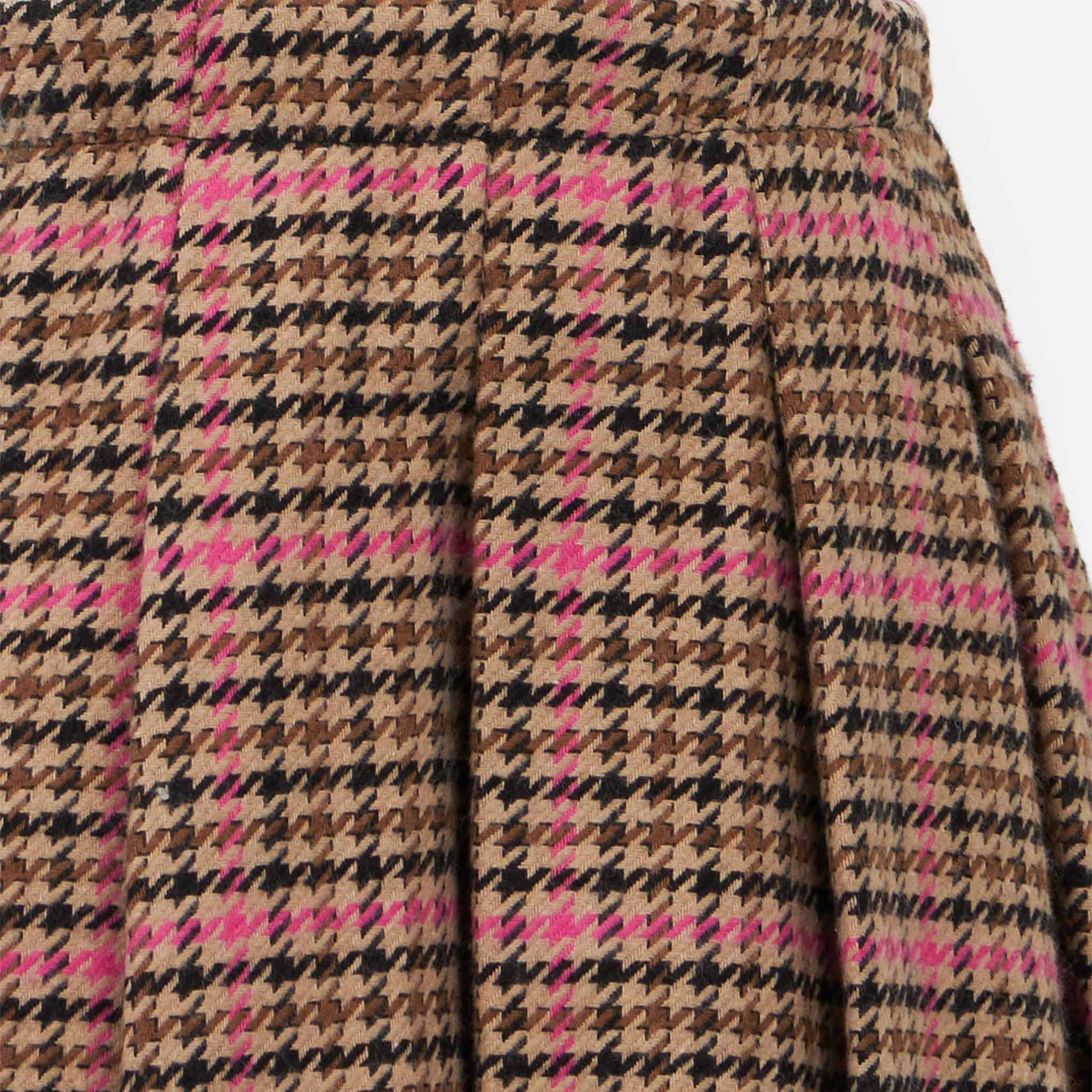 Girl flannel skirt with pied de poul print - Image 3