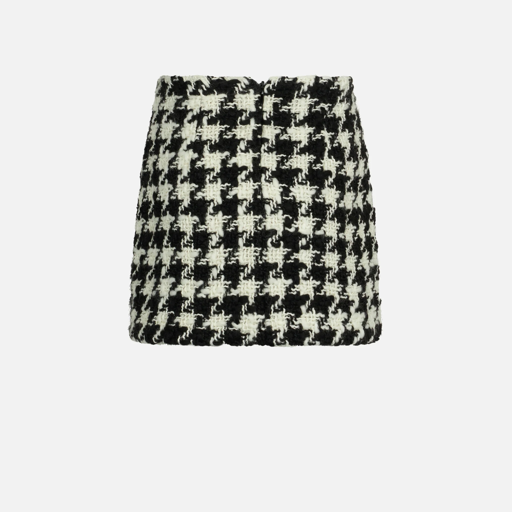 Girl fringed wooly skirt with pied de poule print - Image 2