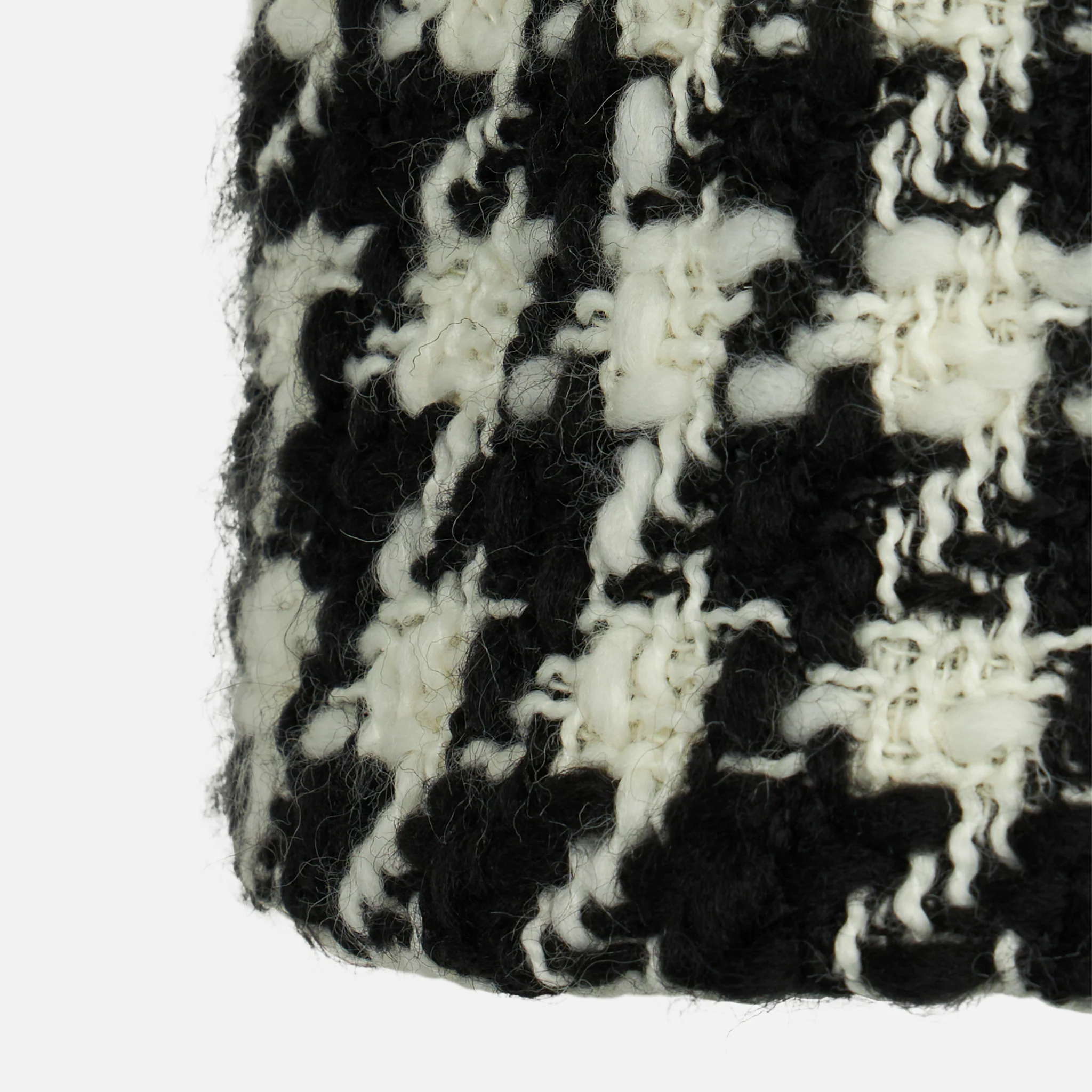 Girl fringed wooly skirt with pied de poule print - Image 3