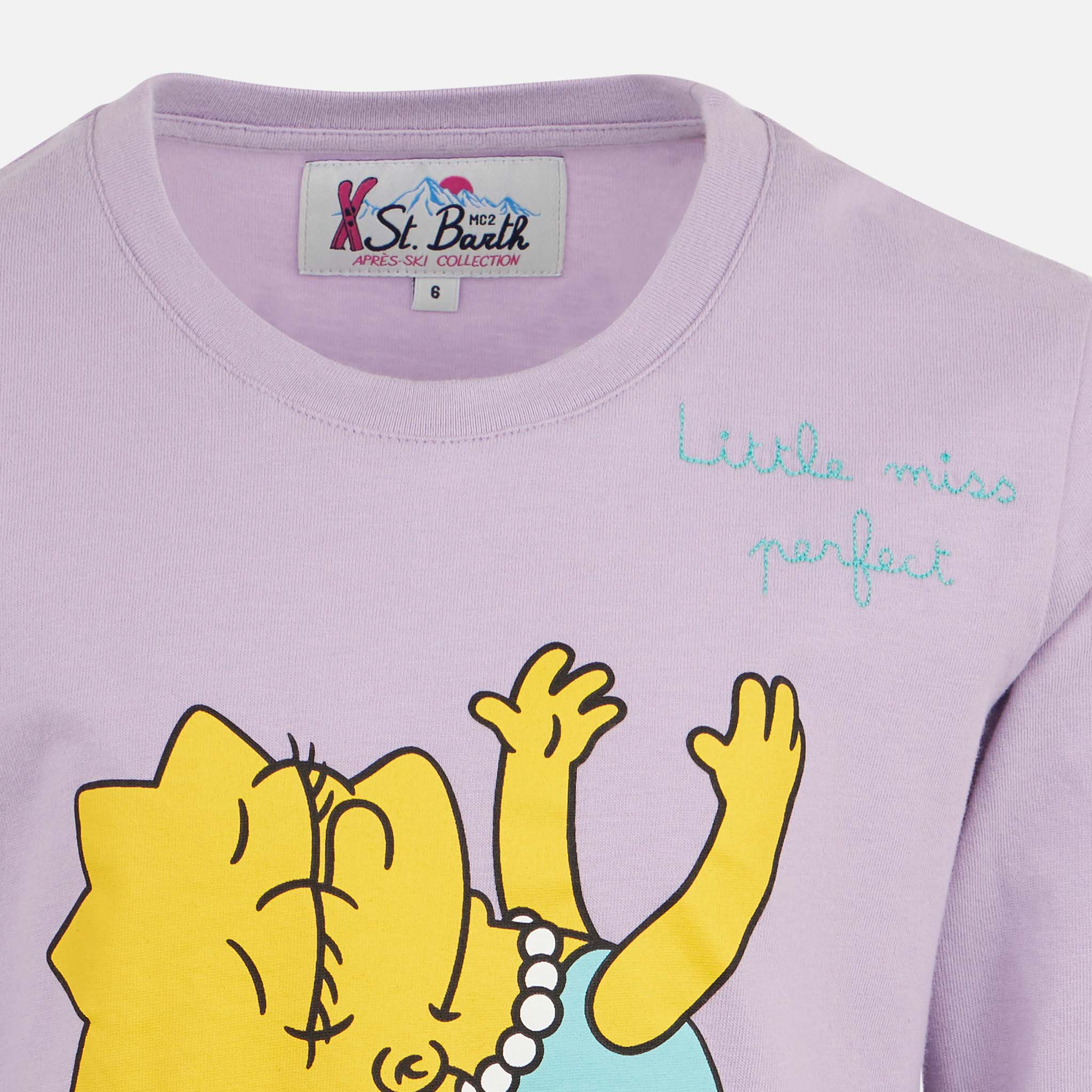 Girl heavy cotton t-shirt with Lisa Simpson print | THE SIMPSON SPECIAL EDITION - Image 3