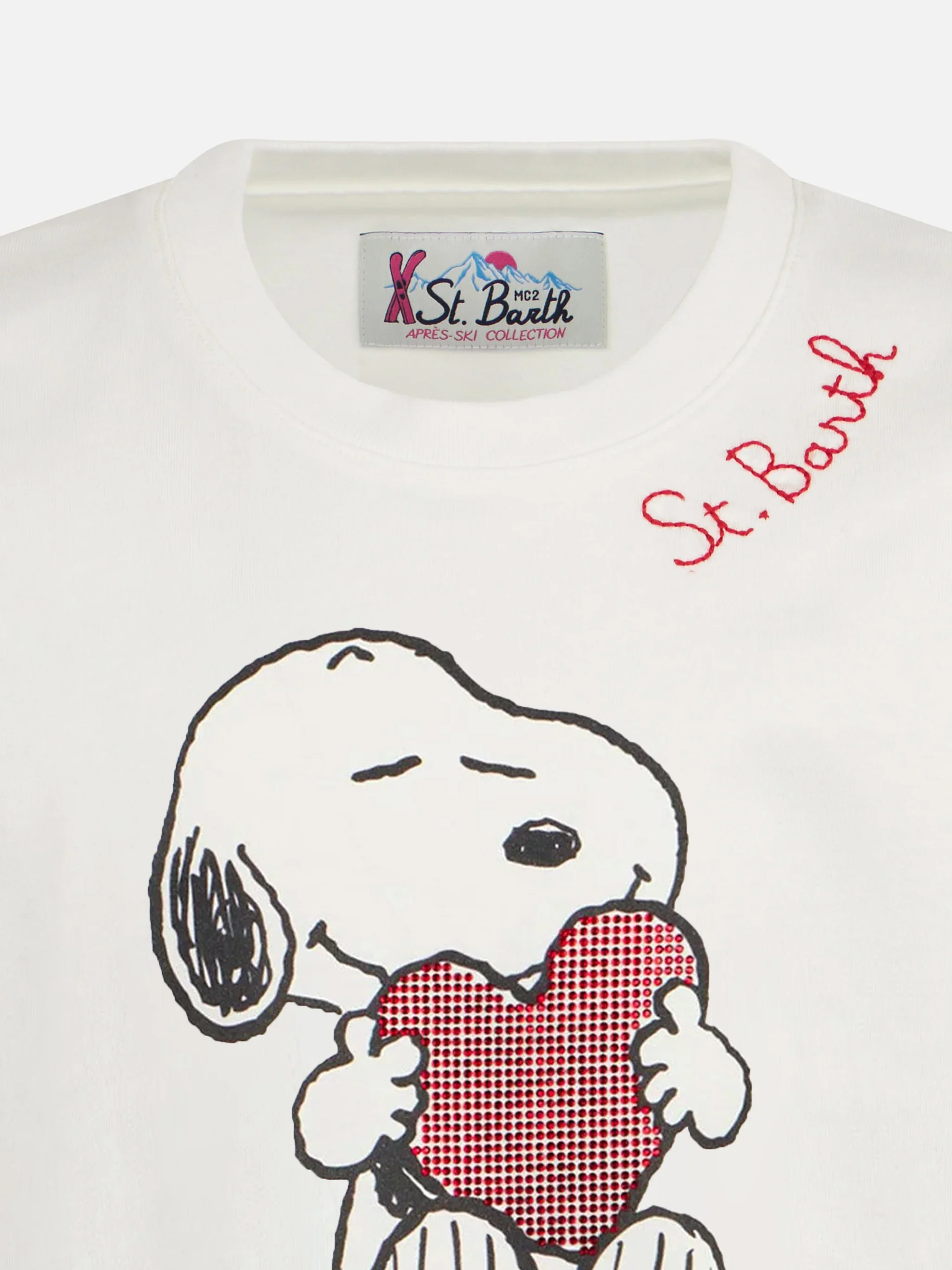 Girl heavy cotton t-shirt with Snoopy rhinestones print | SNOOPY PEANUTS™ SPECIAL EDITION - Image 2