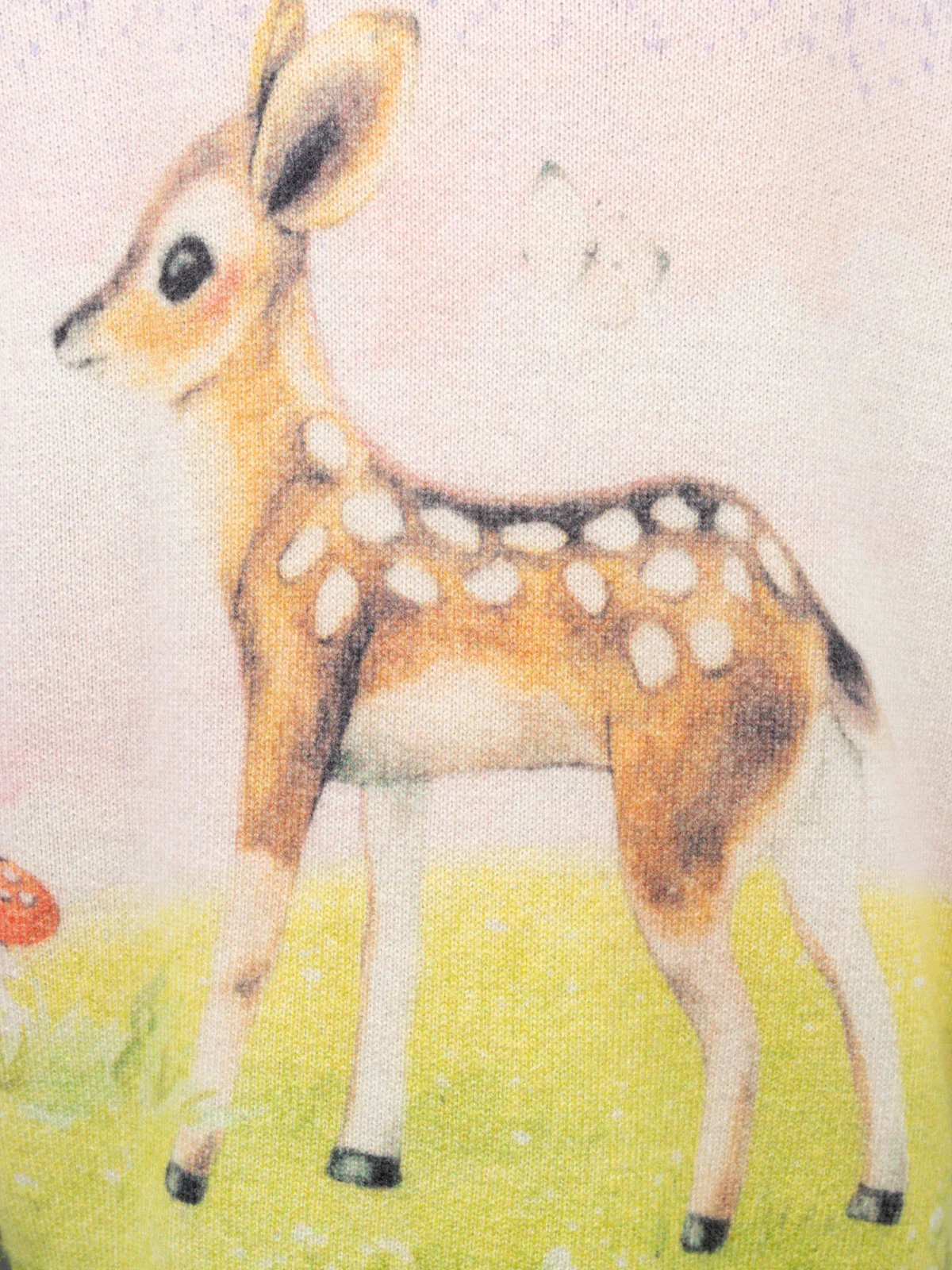 Girl lilac crewneck sweater Princess with fawn print - Image 3