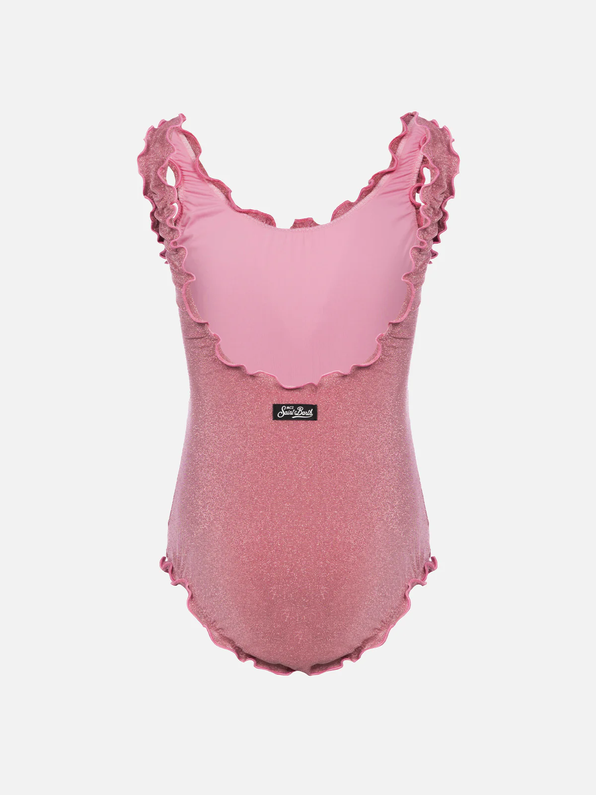 Girl lurex one piece swimsuit Clio with contrast frill - Image 2