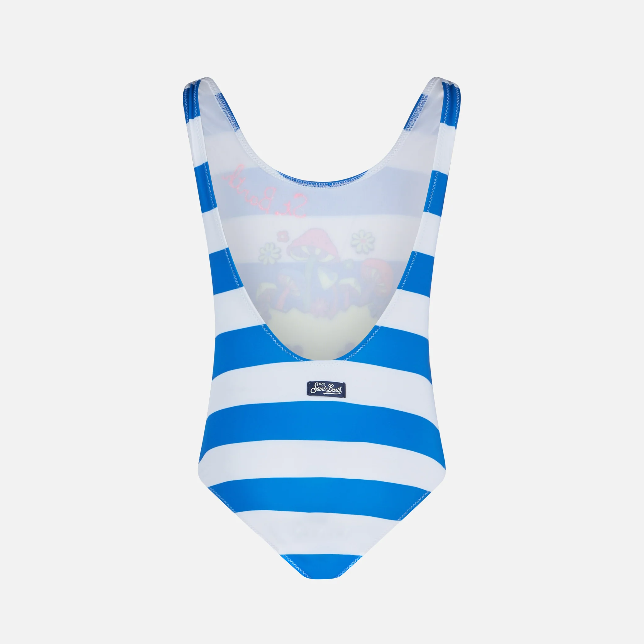 Girl one piece swimsuit with '70 smile print - Image 2